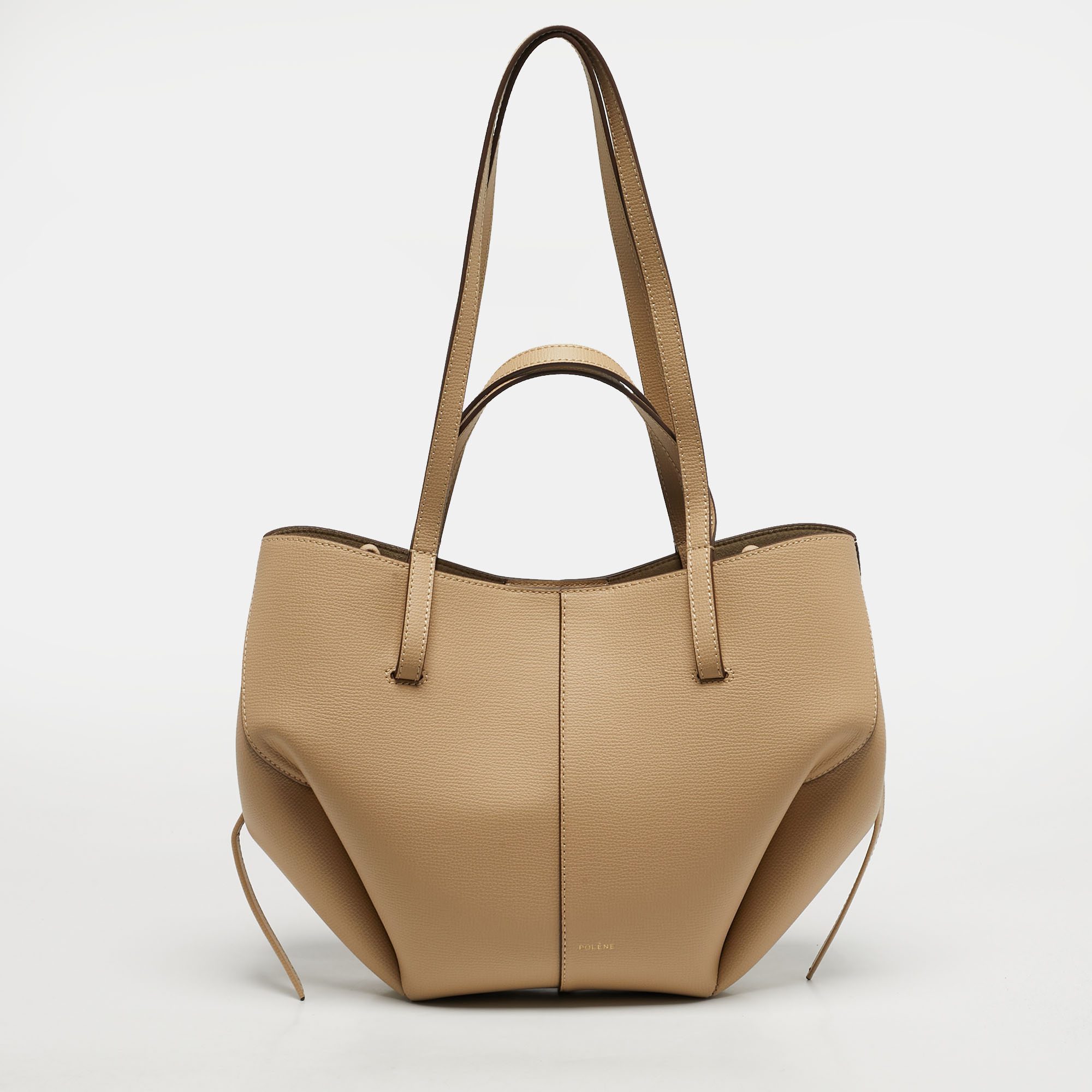 

Polène Cyme Mini Beige Leather Tote