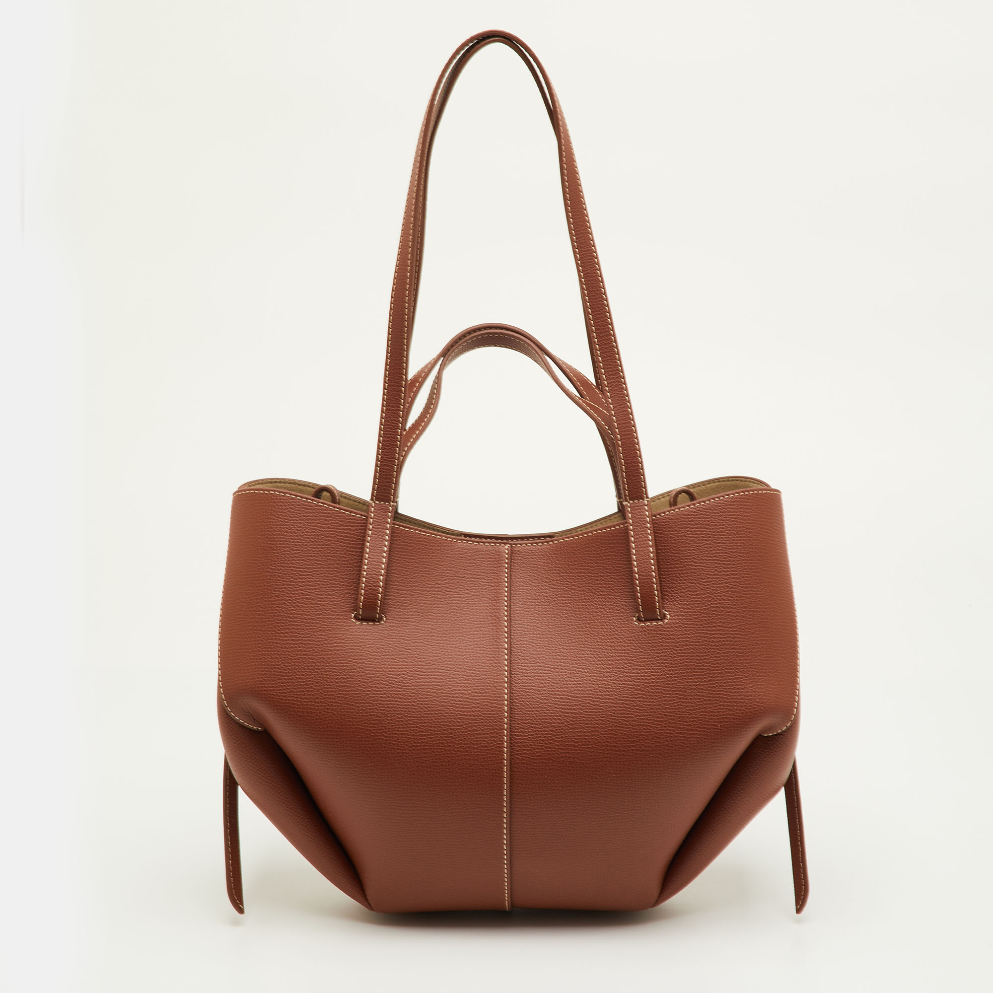 

Polène Cyme Mini Tan Leather Tote