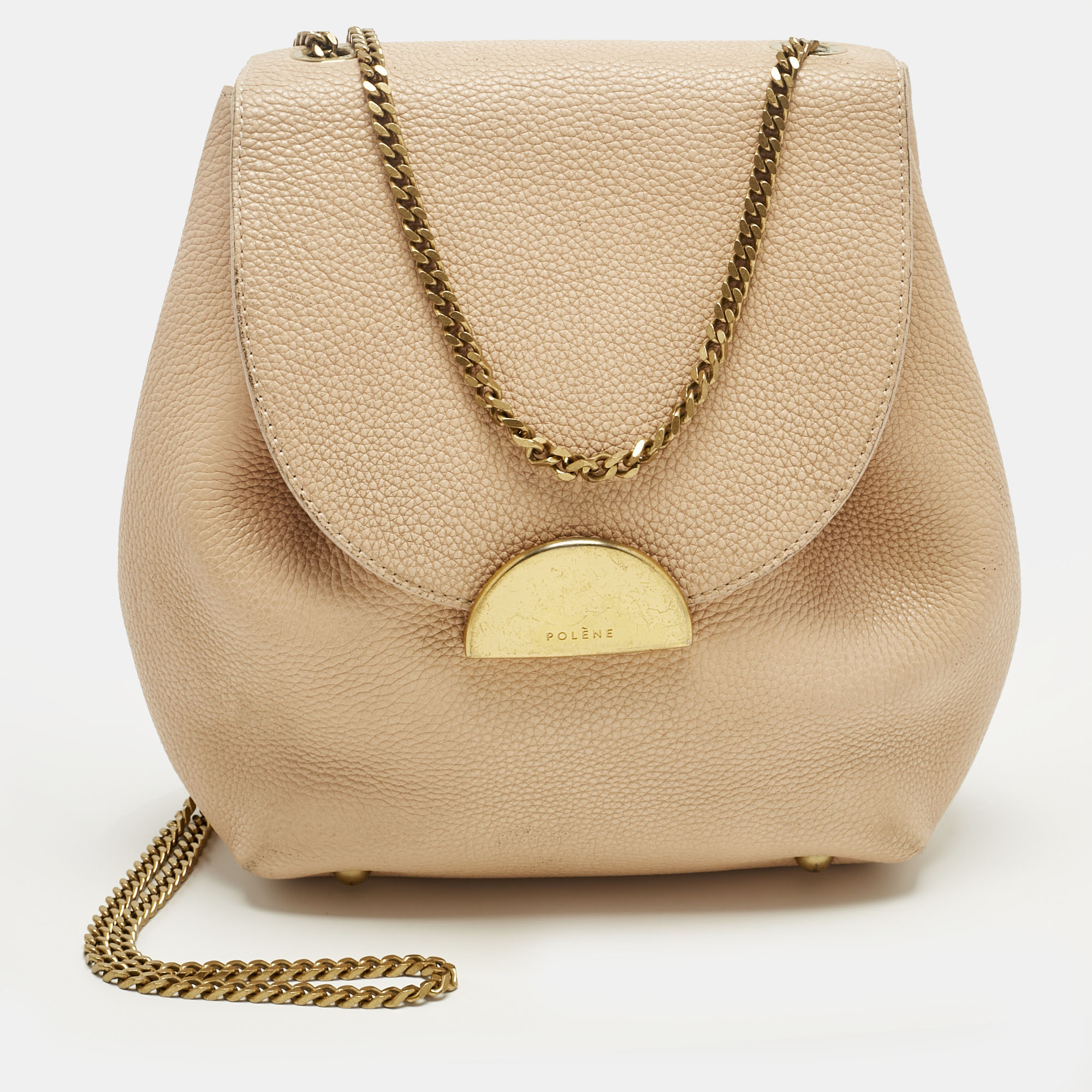 

Polene Beige Leather Mini Numéro Un Shoulder Bag