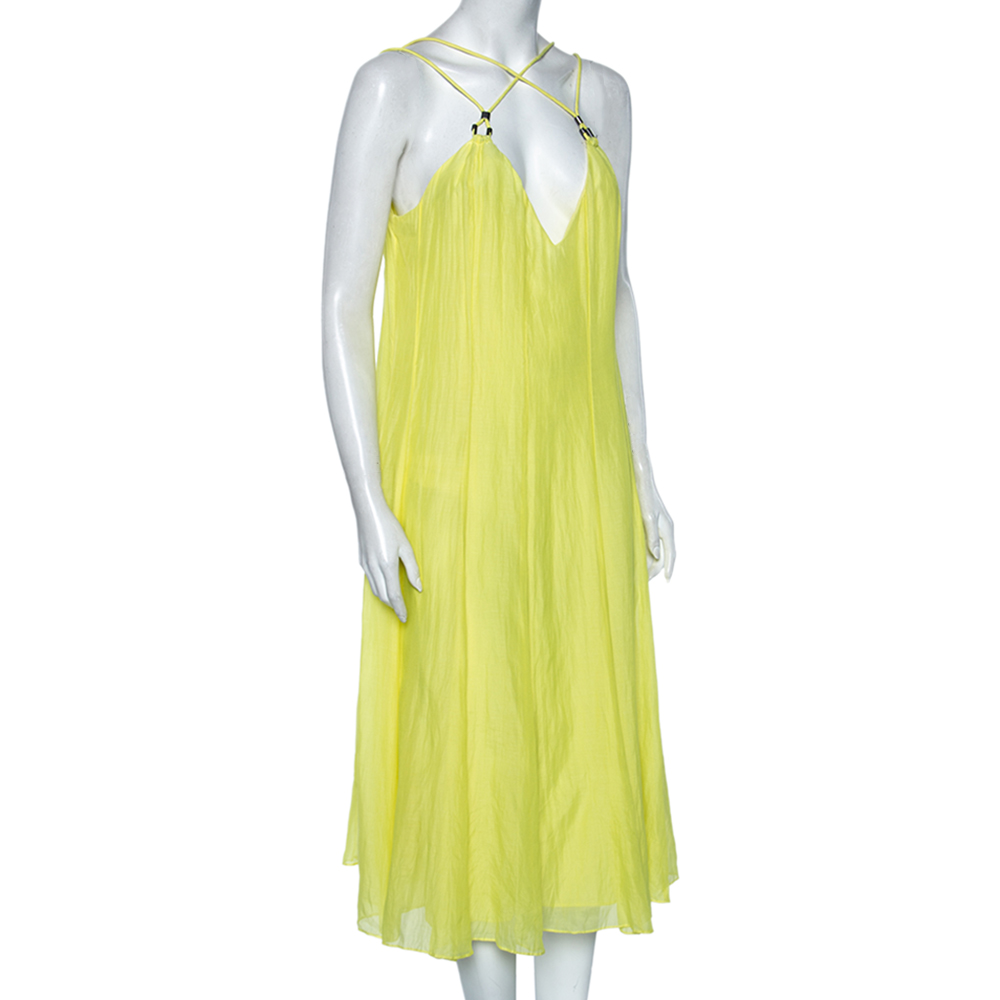 

Polo Ralph Lauren Yellow Cotton And Silk Sleeveless Dress