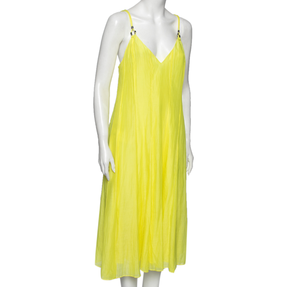 

Polo Ralph Lauren Yellow Cotton & Silk Sleeveless Midi Dress