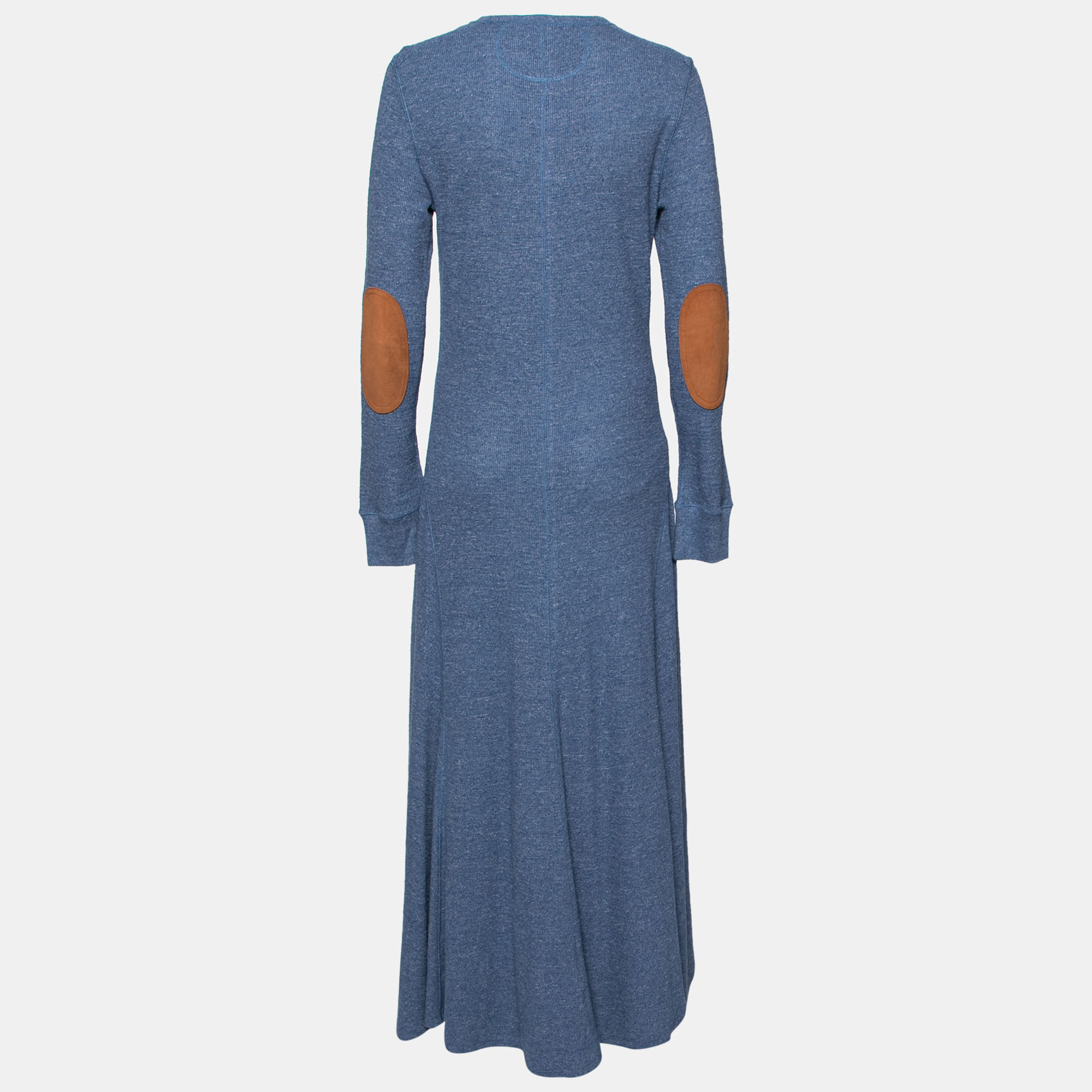 

Polo Ralph Lauren Blue Waffle Knit Elbow Patch Detail Dress