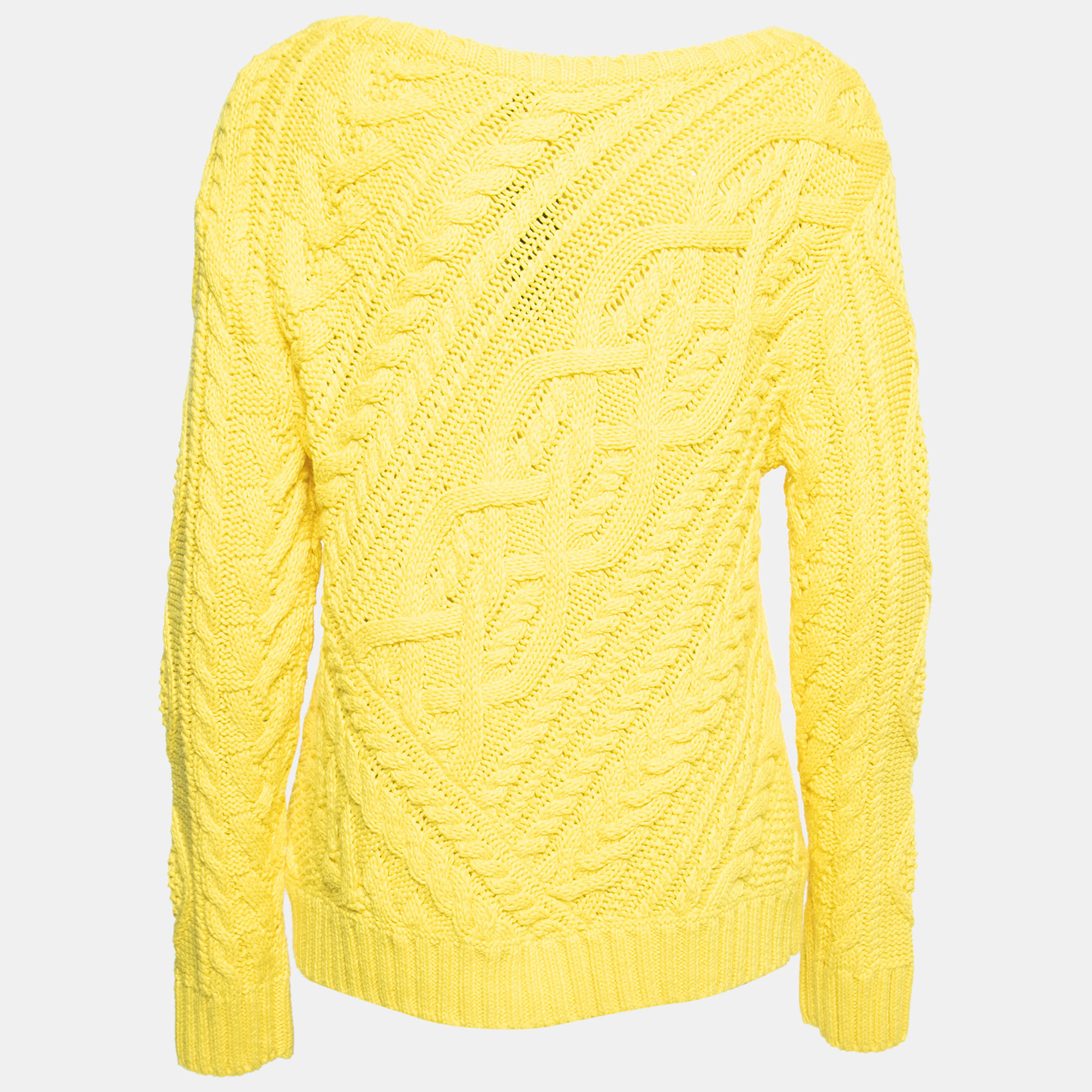 

Polo Ralph Lauren Yellow Cotton Cable Knit Sweater