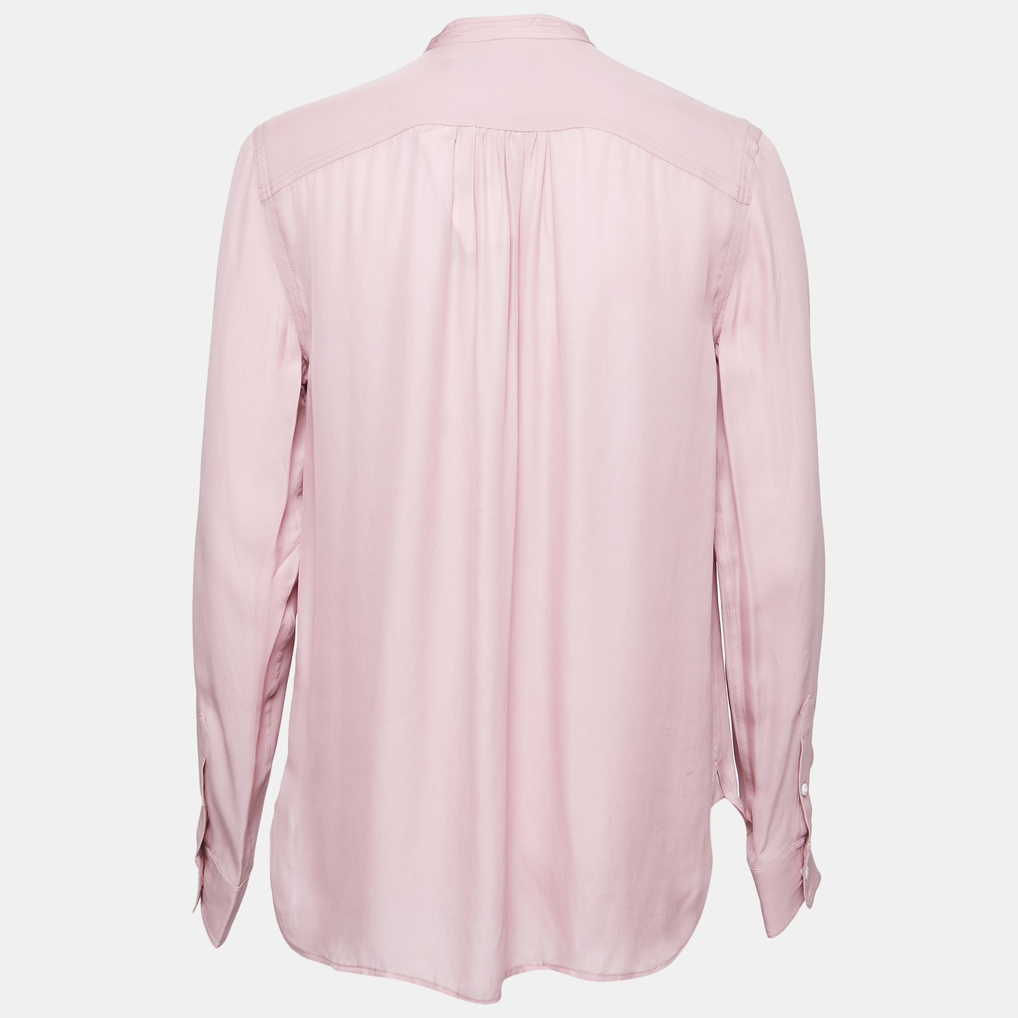 

Polo Ralph Lauren Blush Pink Silk Blend Round Collar Blouse
