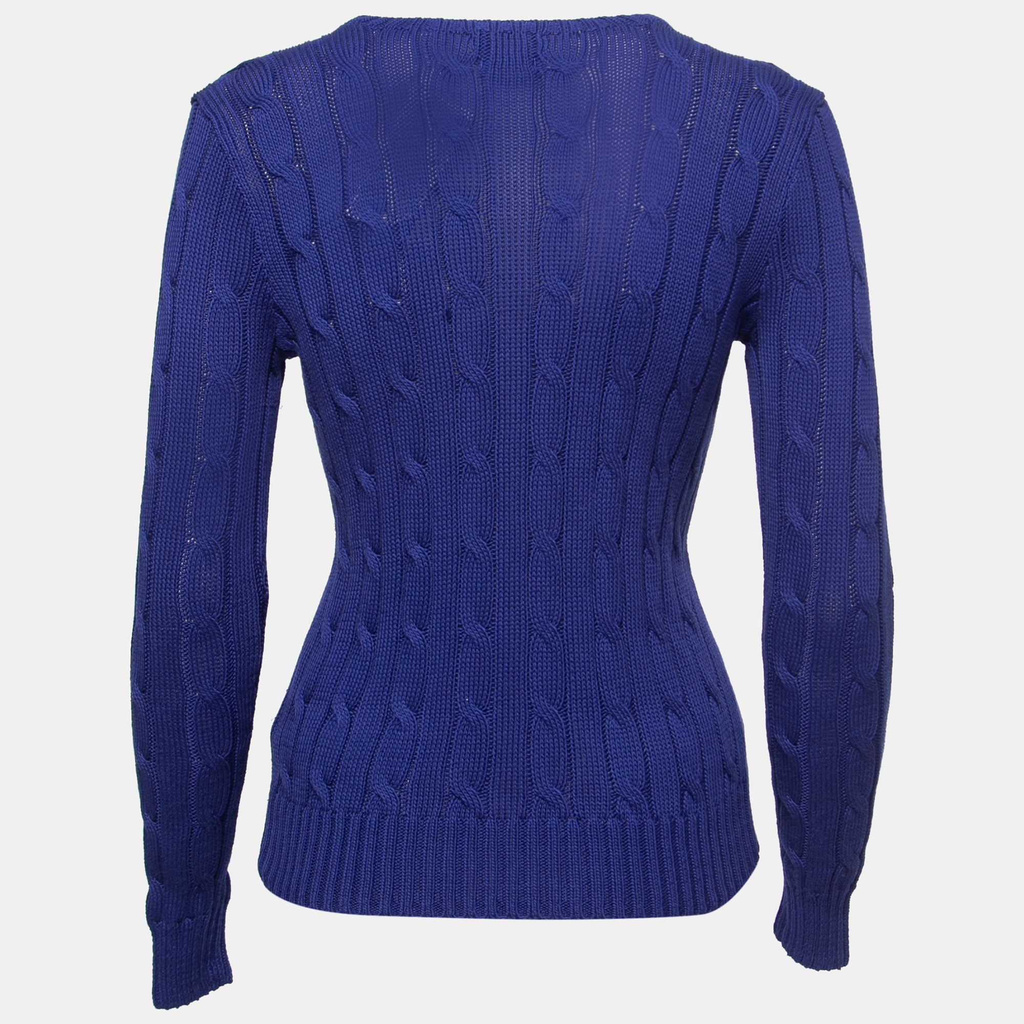 

Polo Ralph Lauren Blue Cable Knit Beaded Sweater