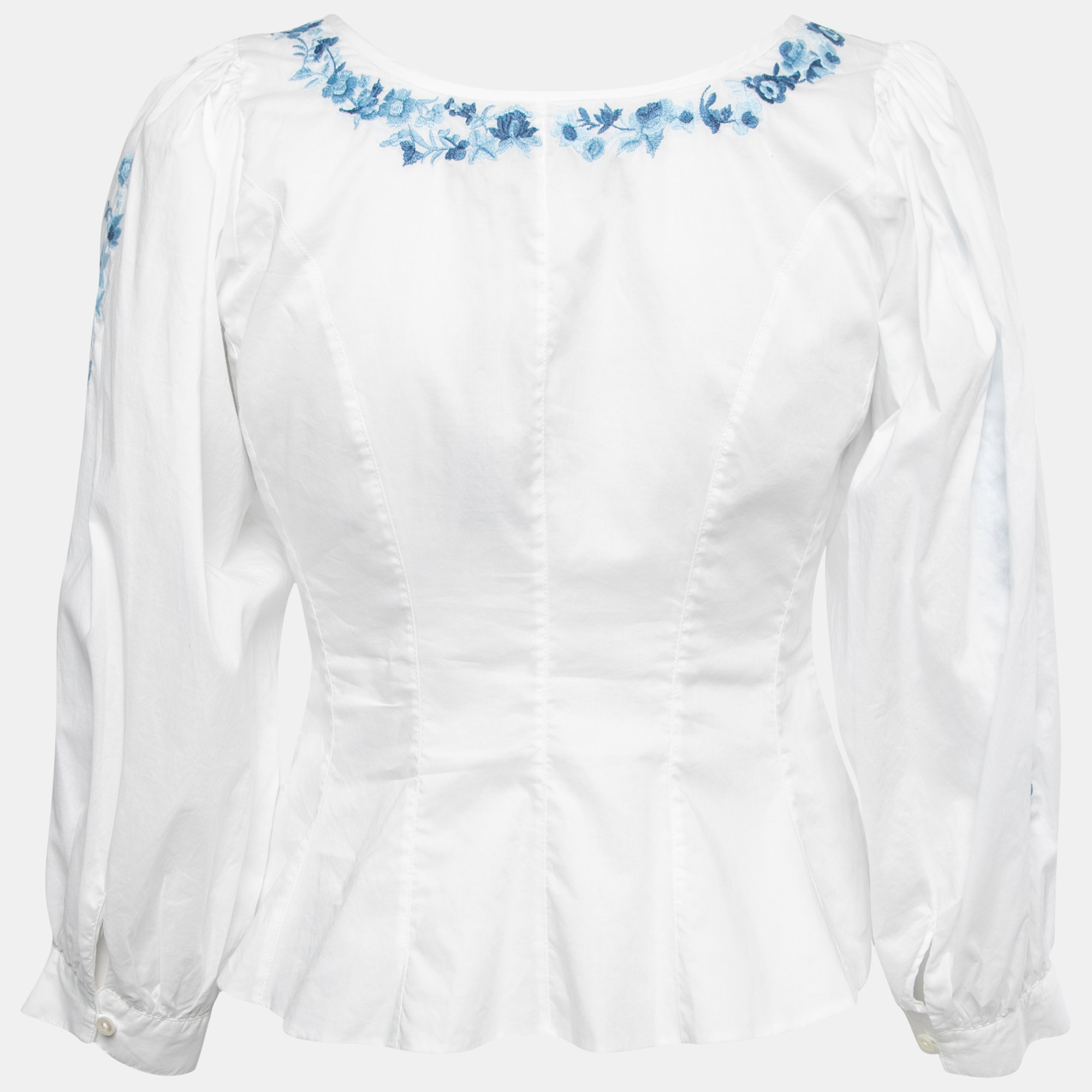 

Polo Ralph Lauren White Cotton Floral Embroidered Top