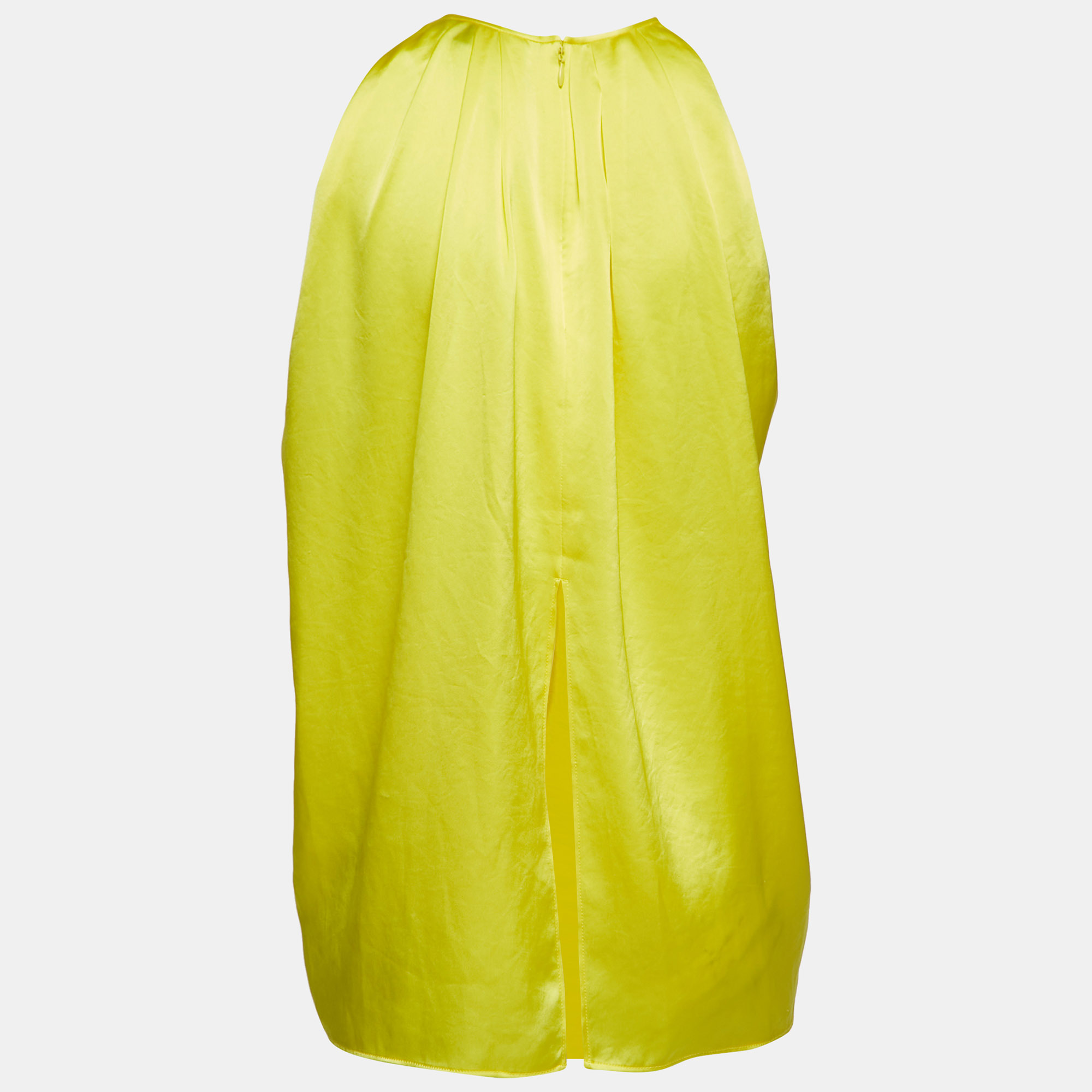 

Polo Ralph Lauren Yellow Satin Pleated Sleeveless Top