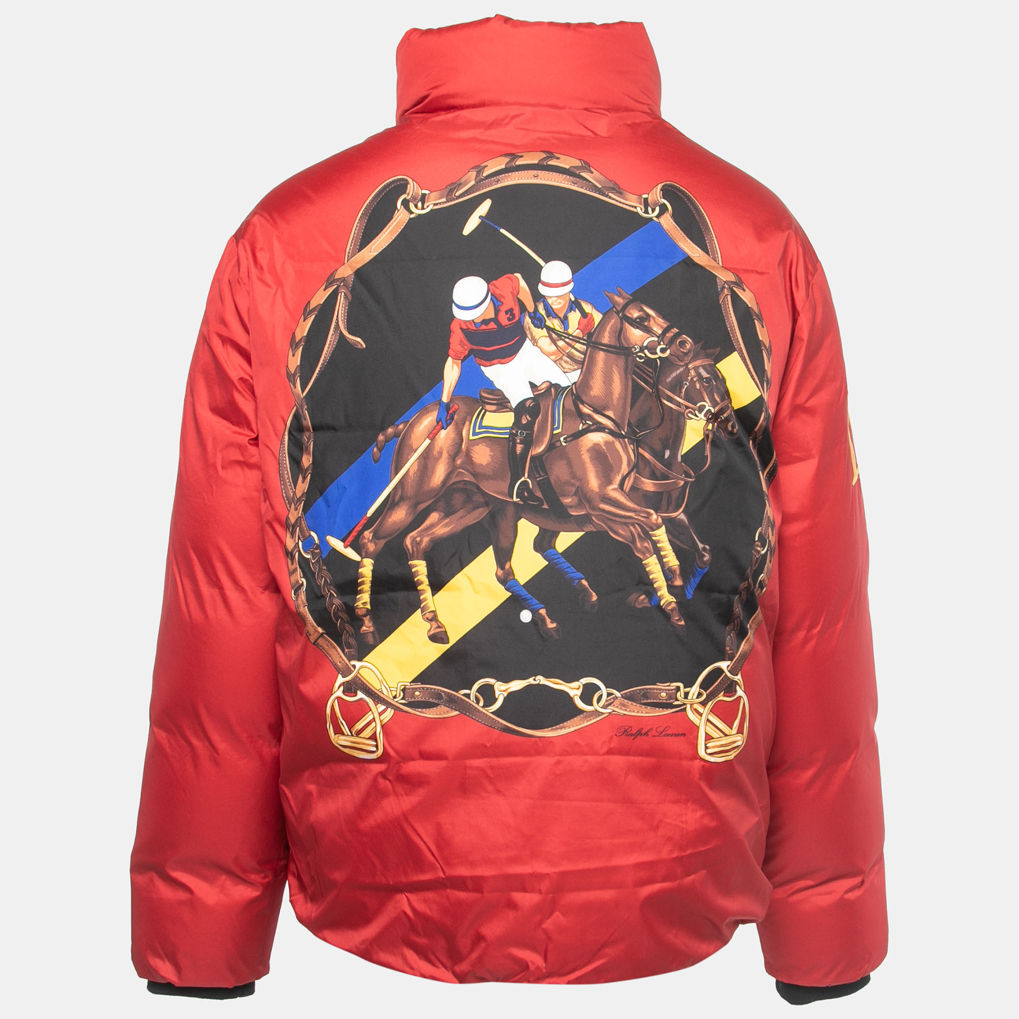 

Polo Ralph Lauren Red Printed Synthetic Puffer Jacket