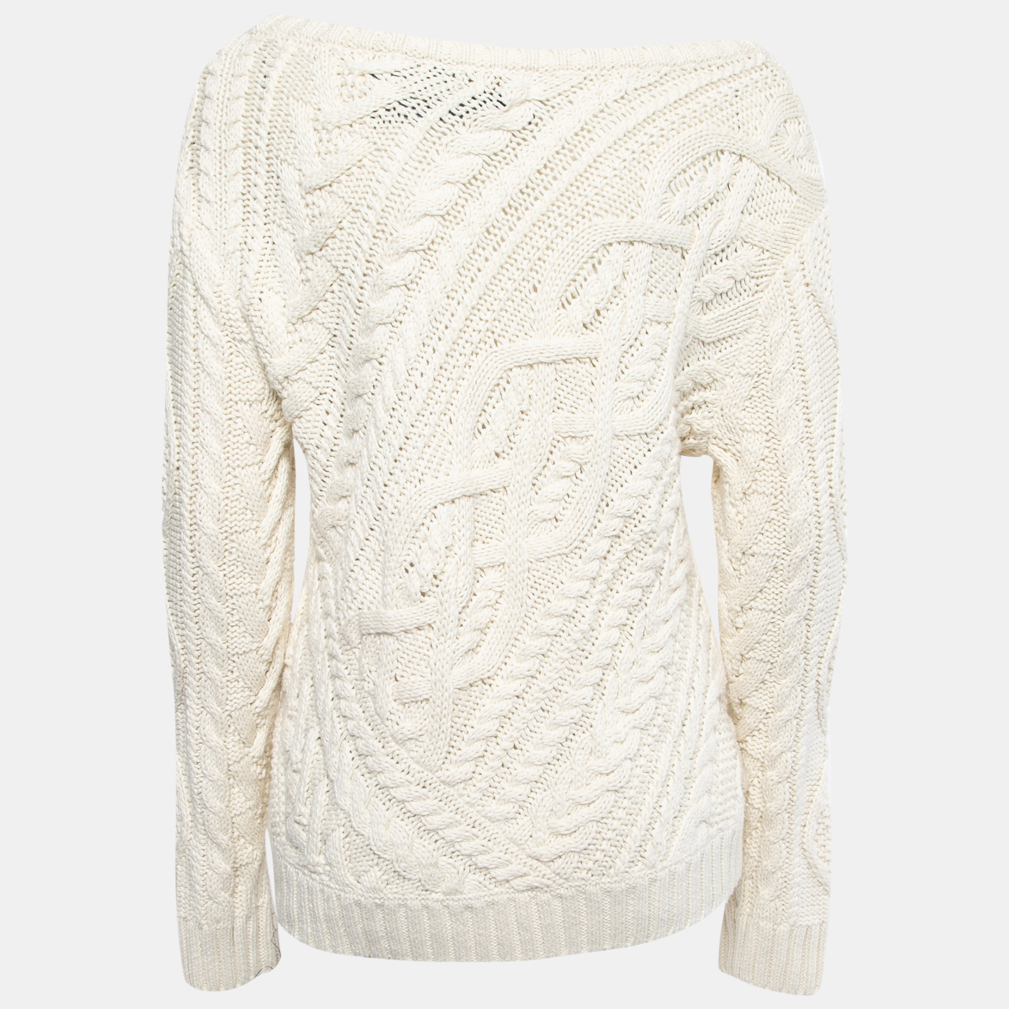 

Polo Ralph Lauren White Cable Knit Sweater