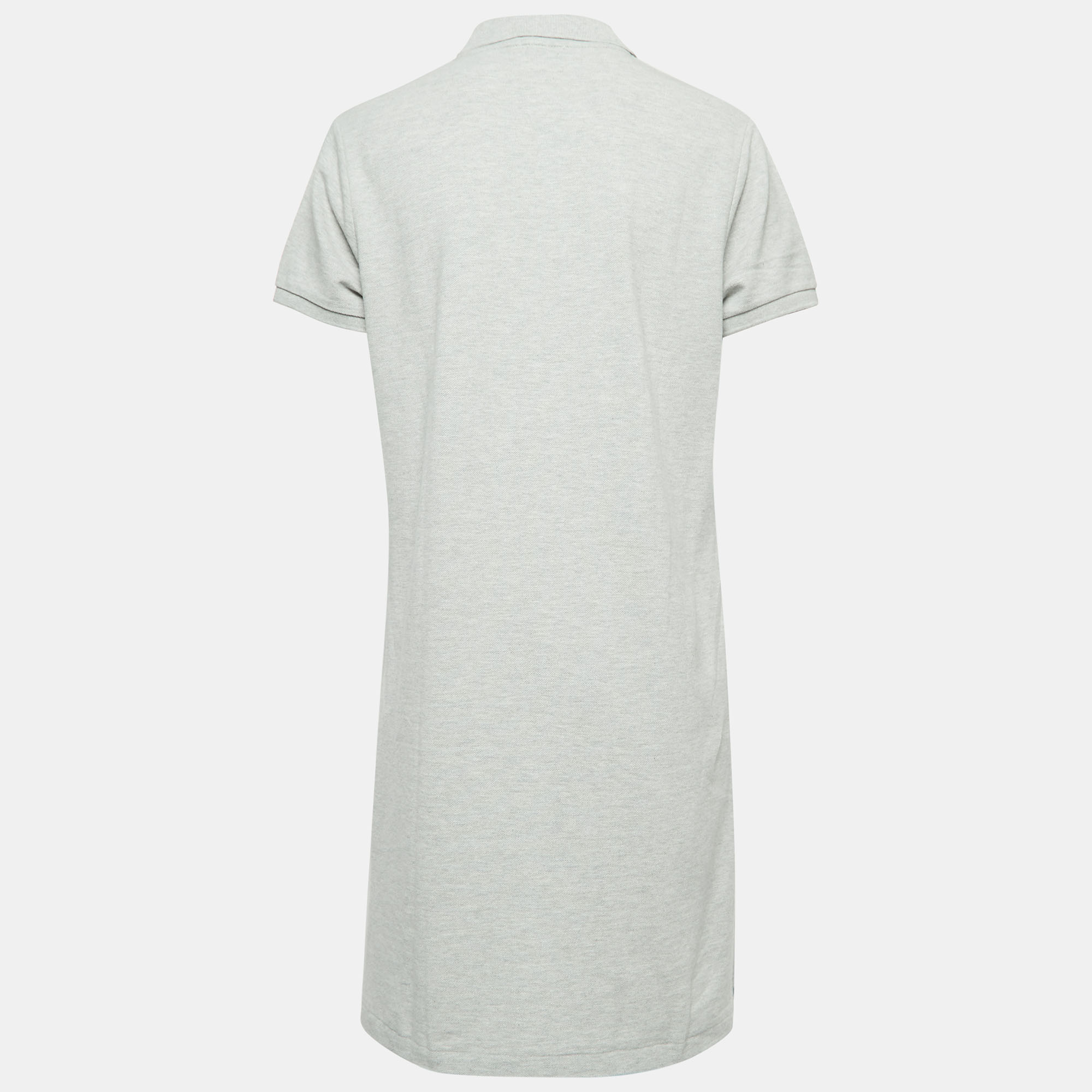 

Polo Ralph Lauren Grey Logo Embroidered Cotton Mini Polo Shirt Dress