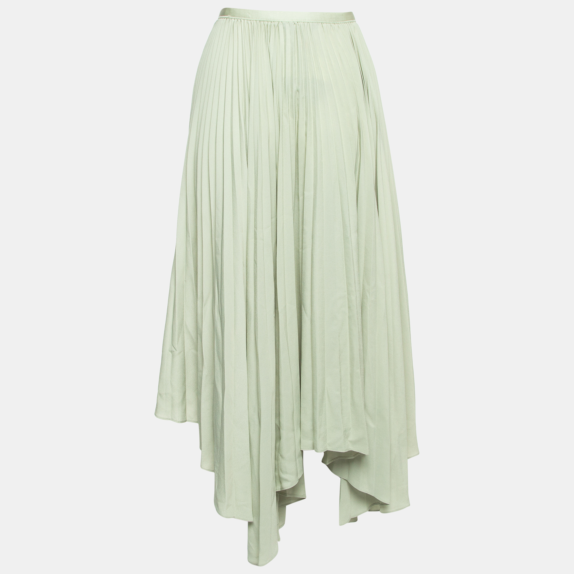

Polo Ralph Lauren Mint Green Pleated Crepe Midi Skirt