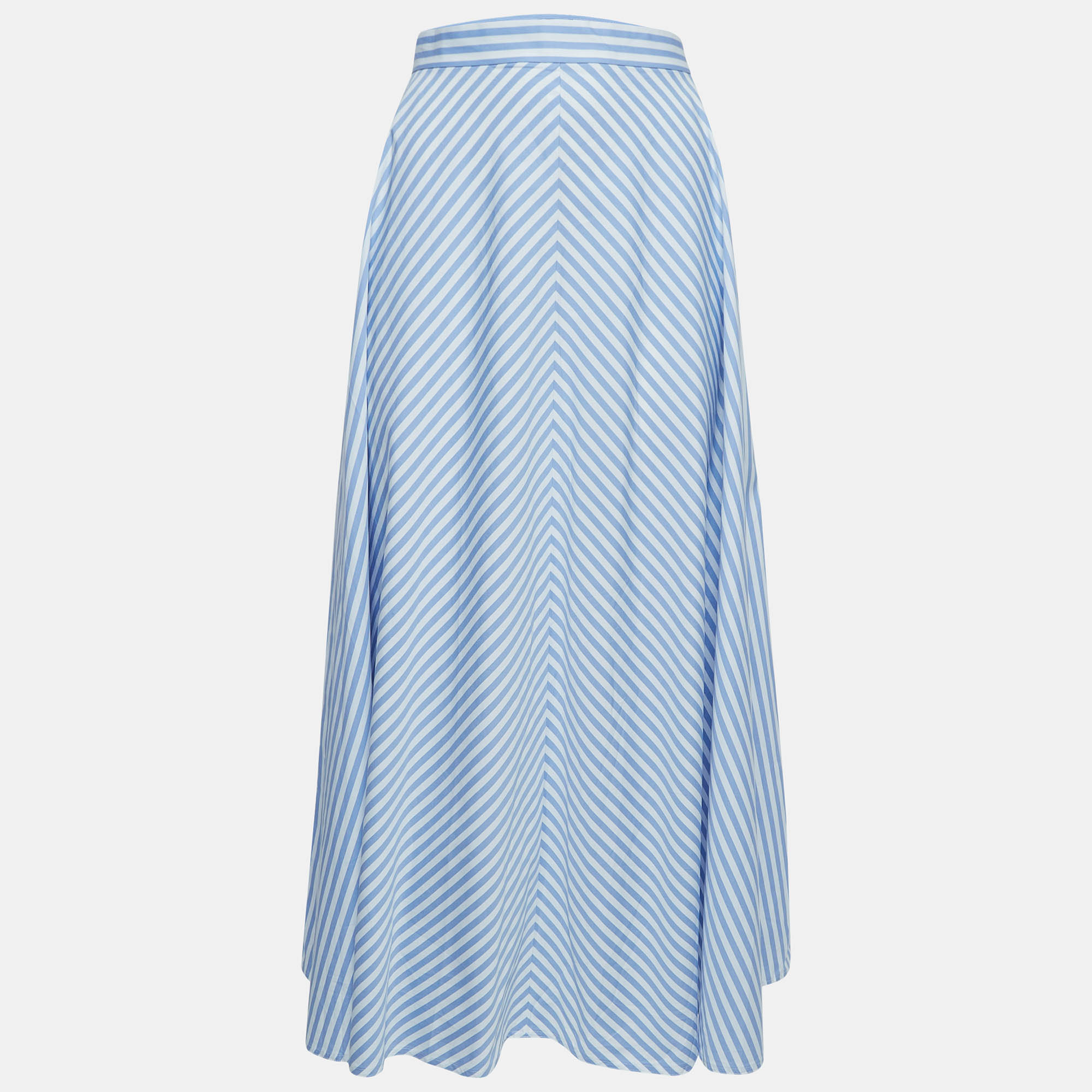

Polo Ralph Lauren Blue Striped Cotton Midi Skirt