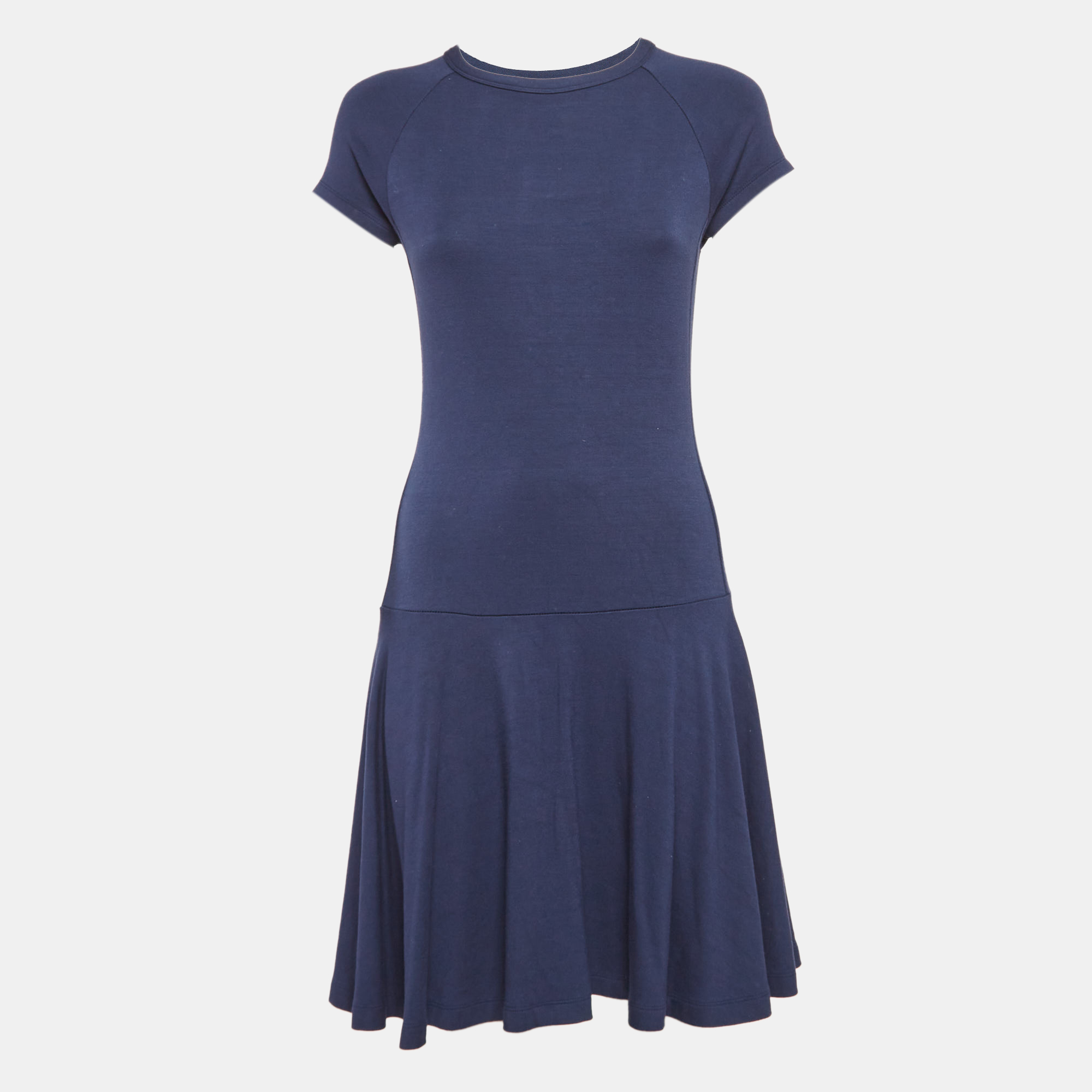 Pre-owned Polo Ralph Lauren Navy Blue Knit Mini Dress S