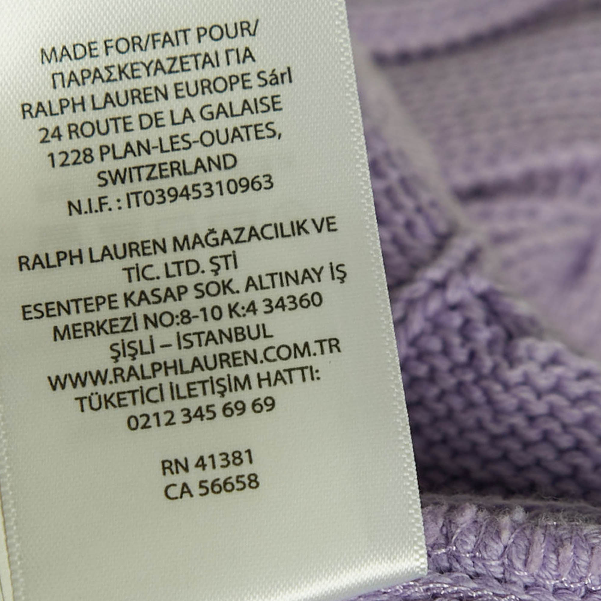 Polo Ralph Lauren Light Purple Cable Knit Polo T-Shirt XL 