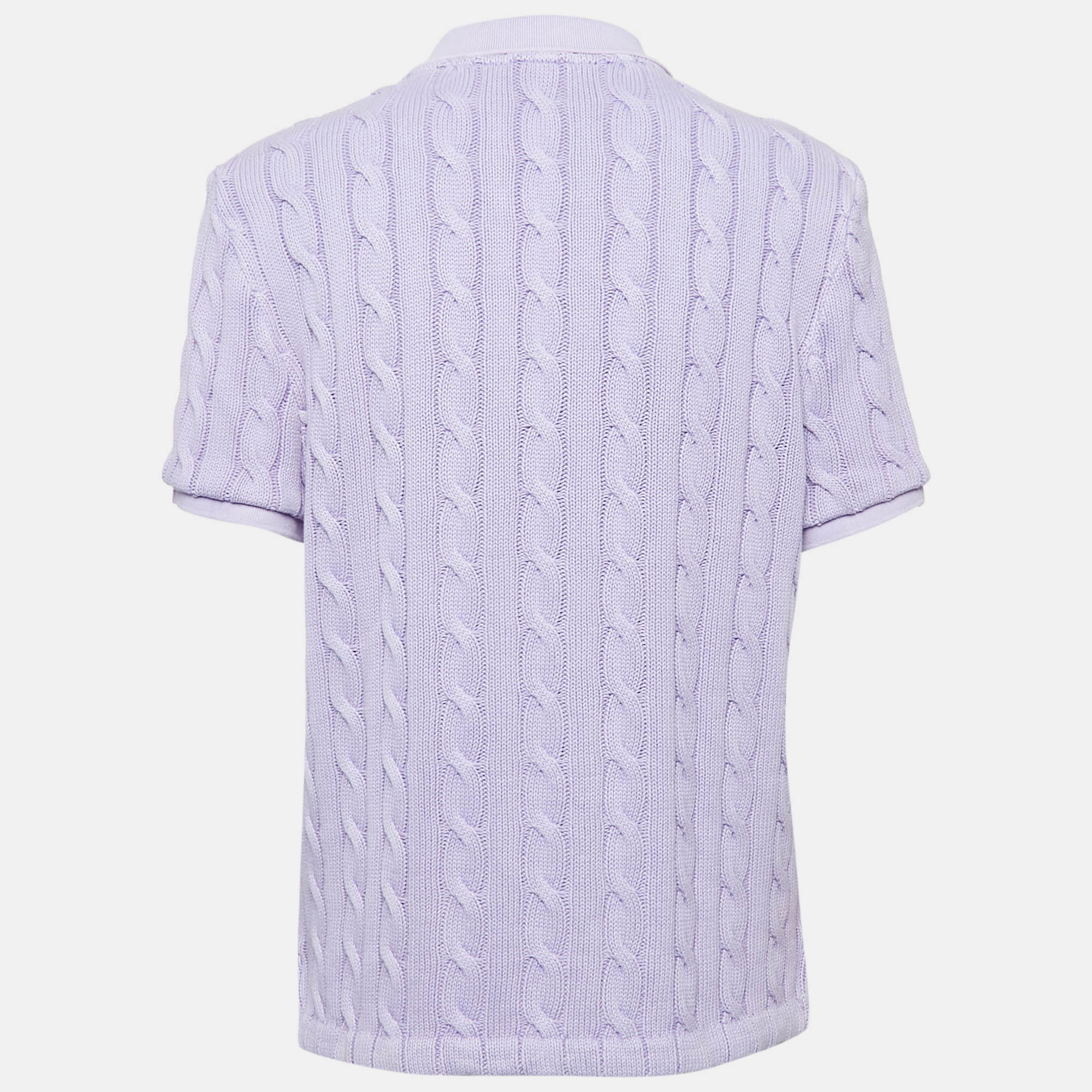 Polo Ralph Lauren Light Purple Cable Knit Polo T-Shirt XL 