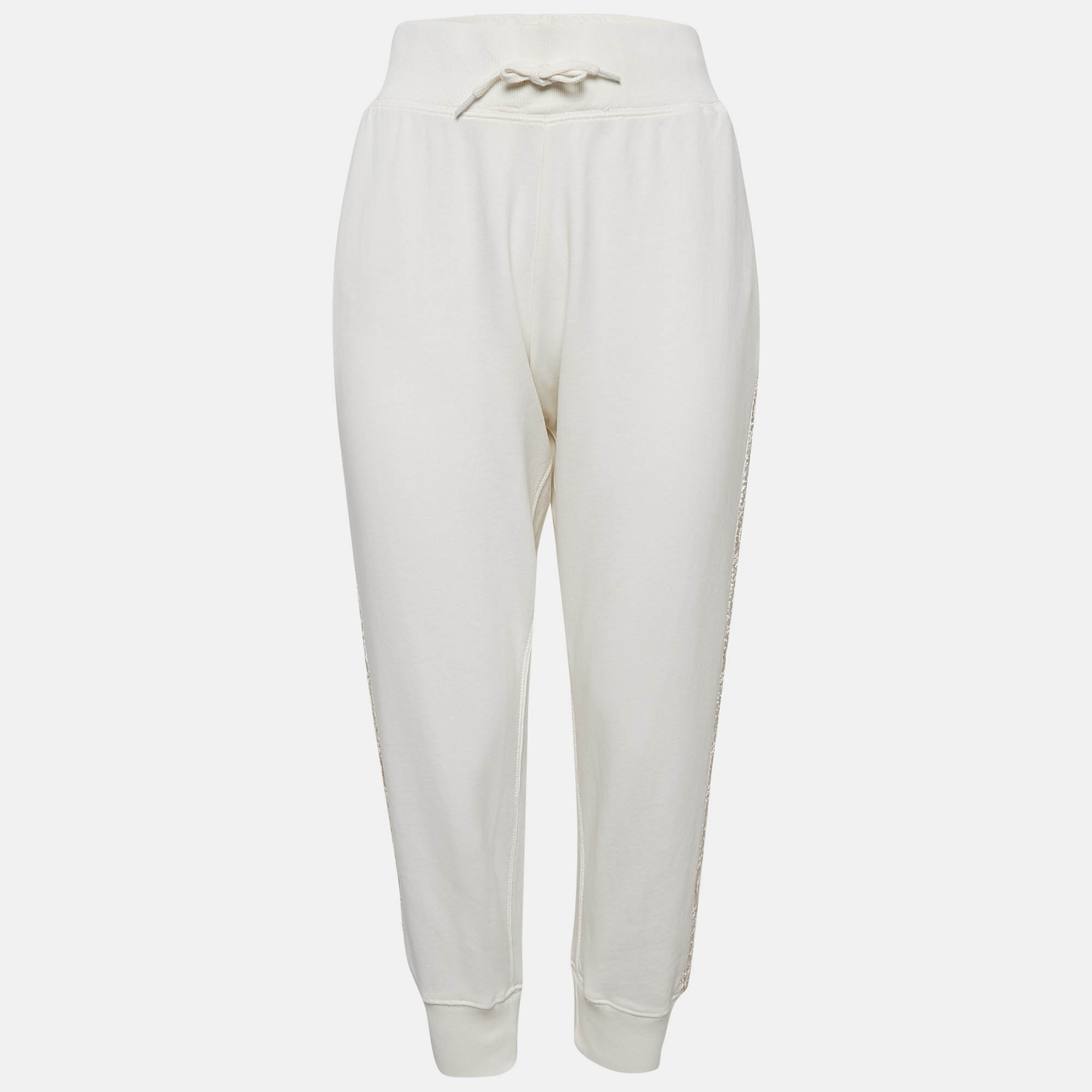 

Polo Ralph Lauren White Cotton Embellished Trim Trackpants XL