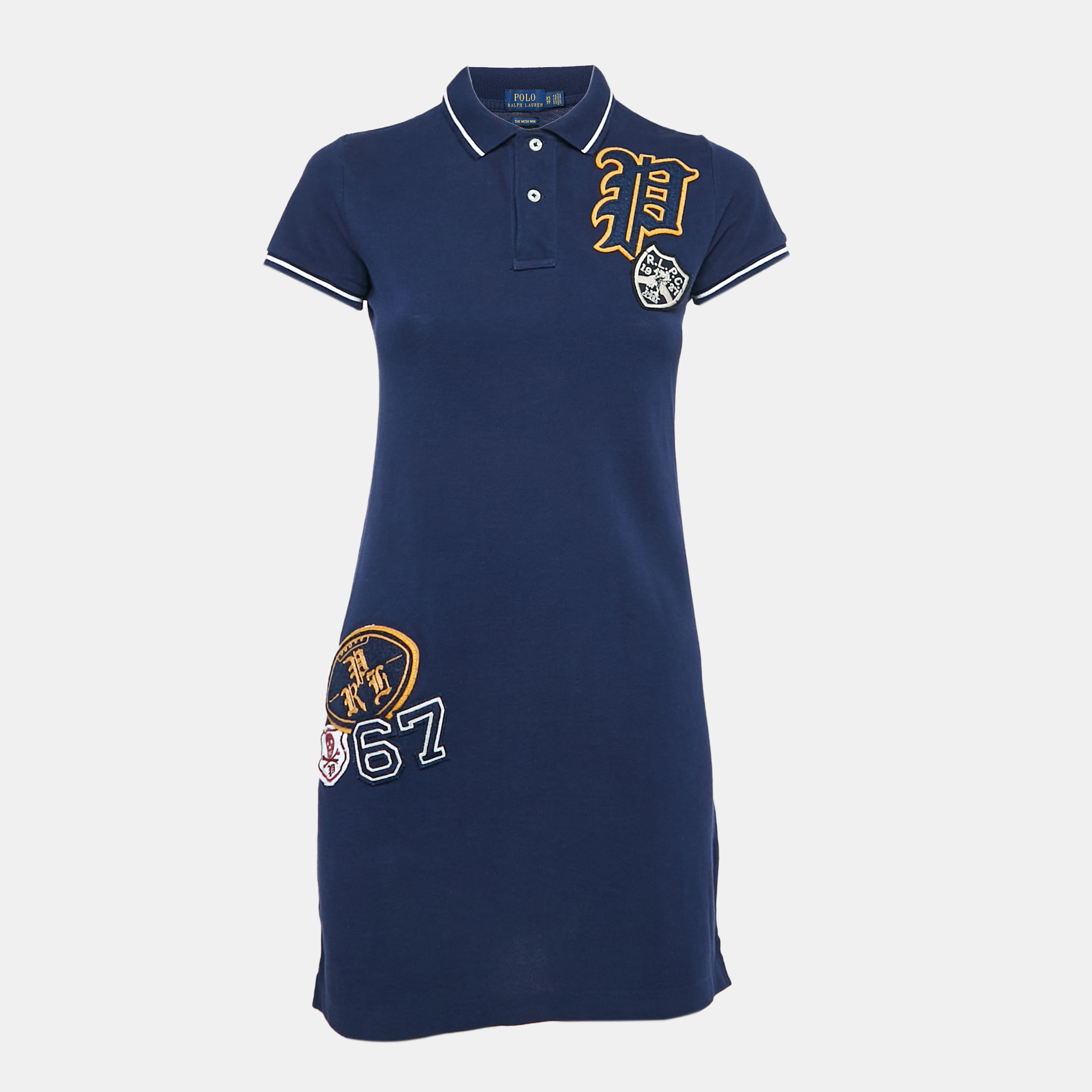 

Polo Ralph Lauren Navy Blue Cotton Pique Applique Detail T-Shirt Dress XS