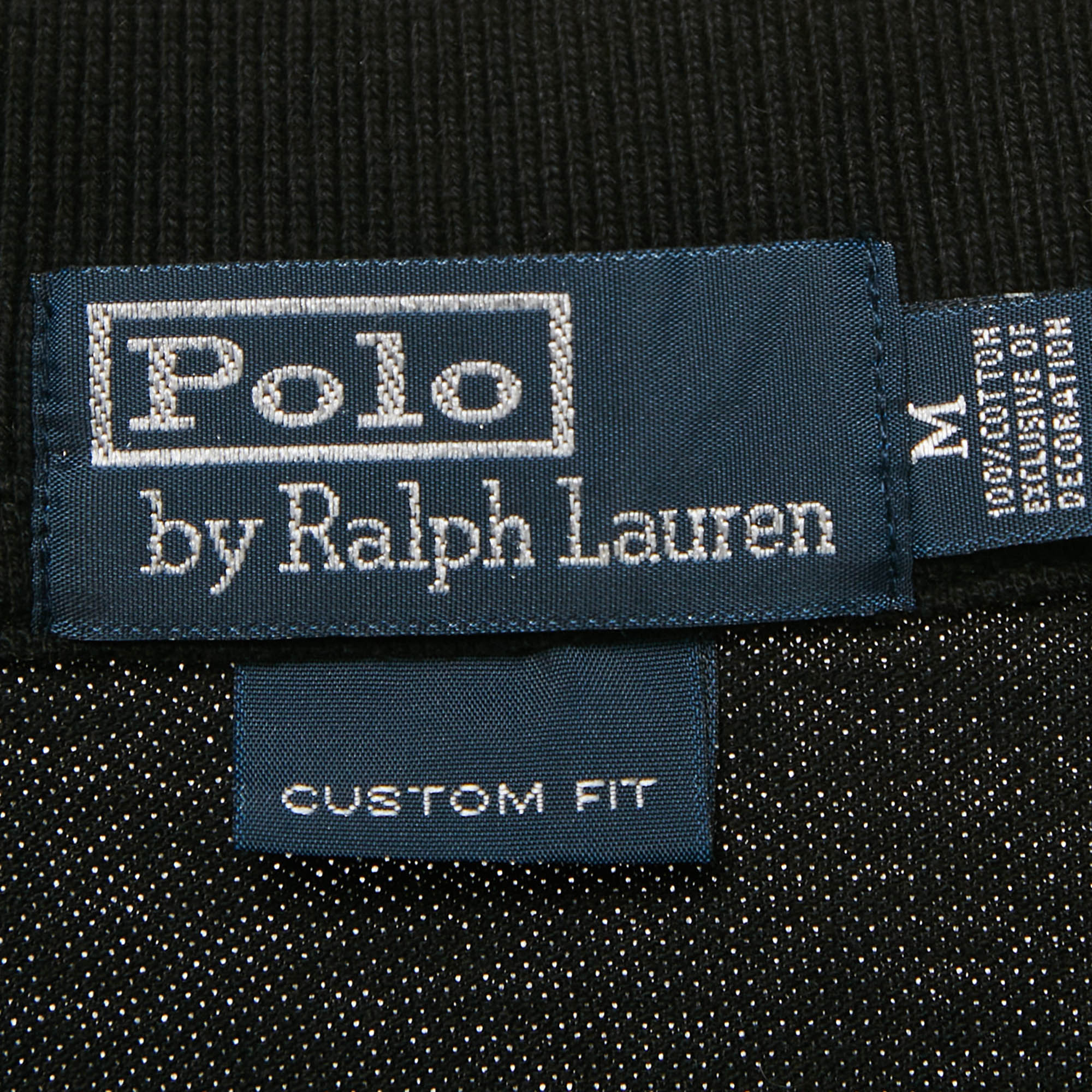 Polo Ralph Lauren Black Logo Embroidery Cotton Long Sleeve Polo T-shirt M 