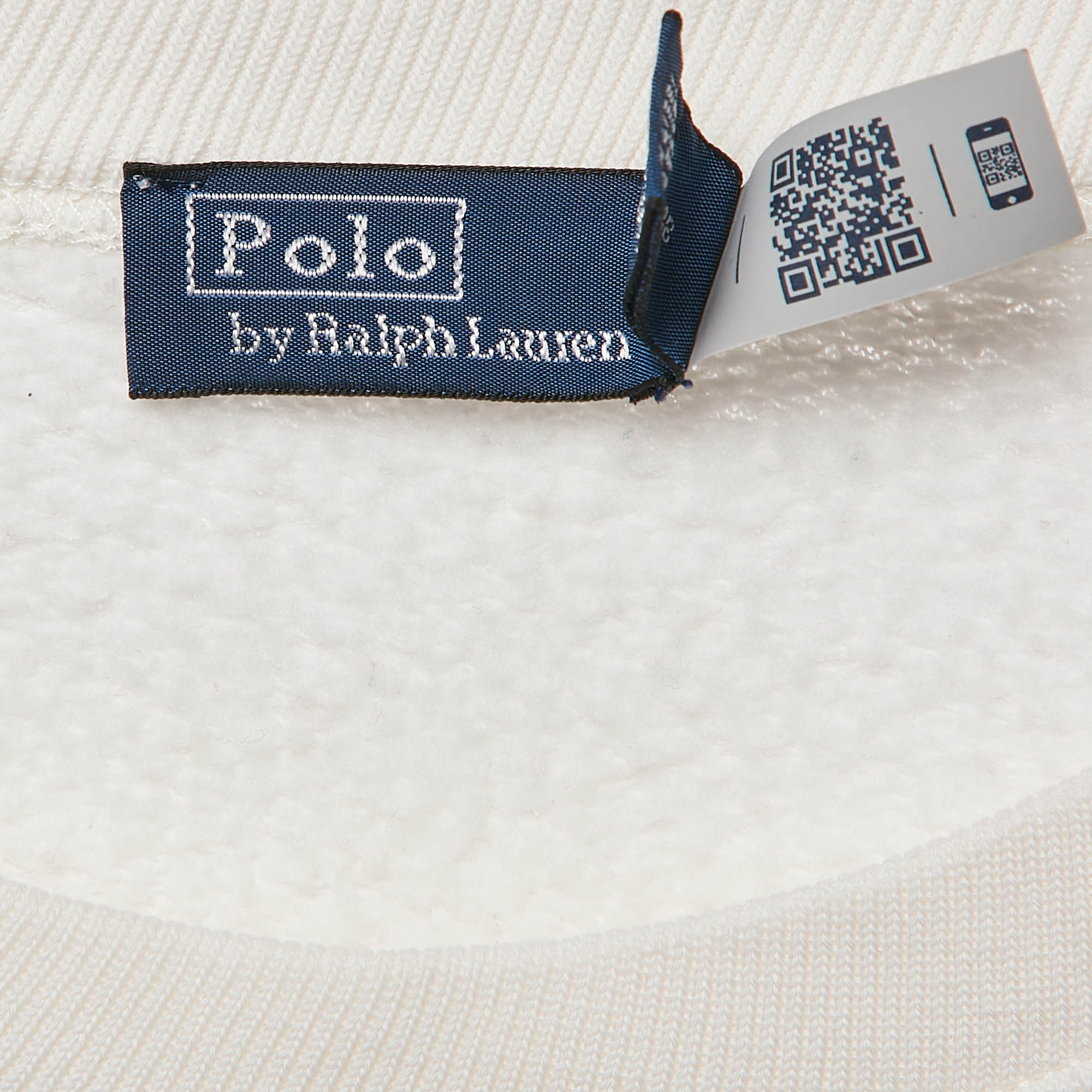 Polo Ralph Lauren White Polo Bear Print Cotton Sweatshirt XXL 