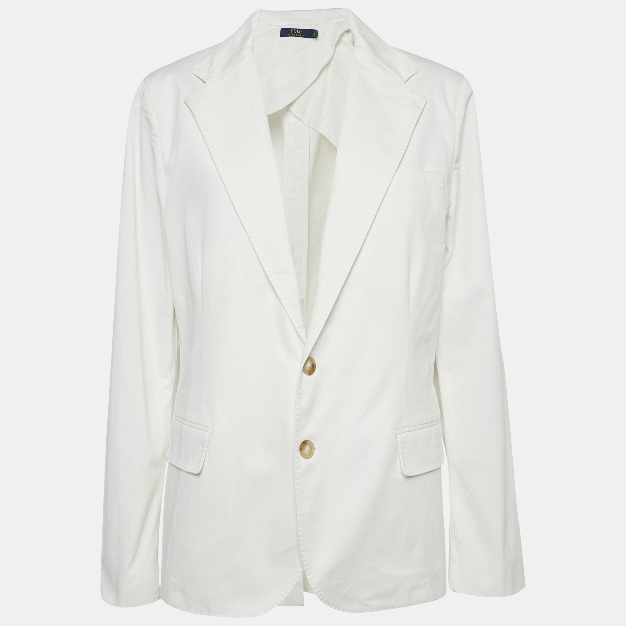

Polo Ralph Lauren White Cotton Button Front Jacket XL