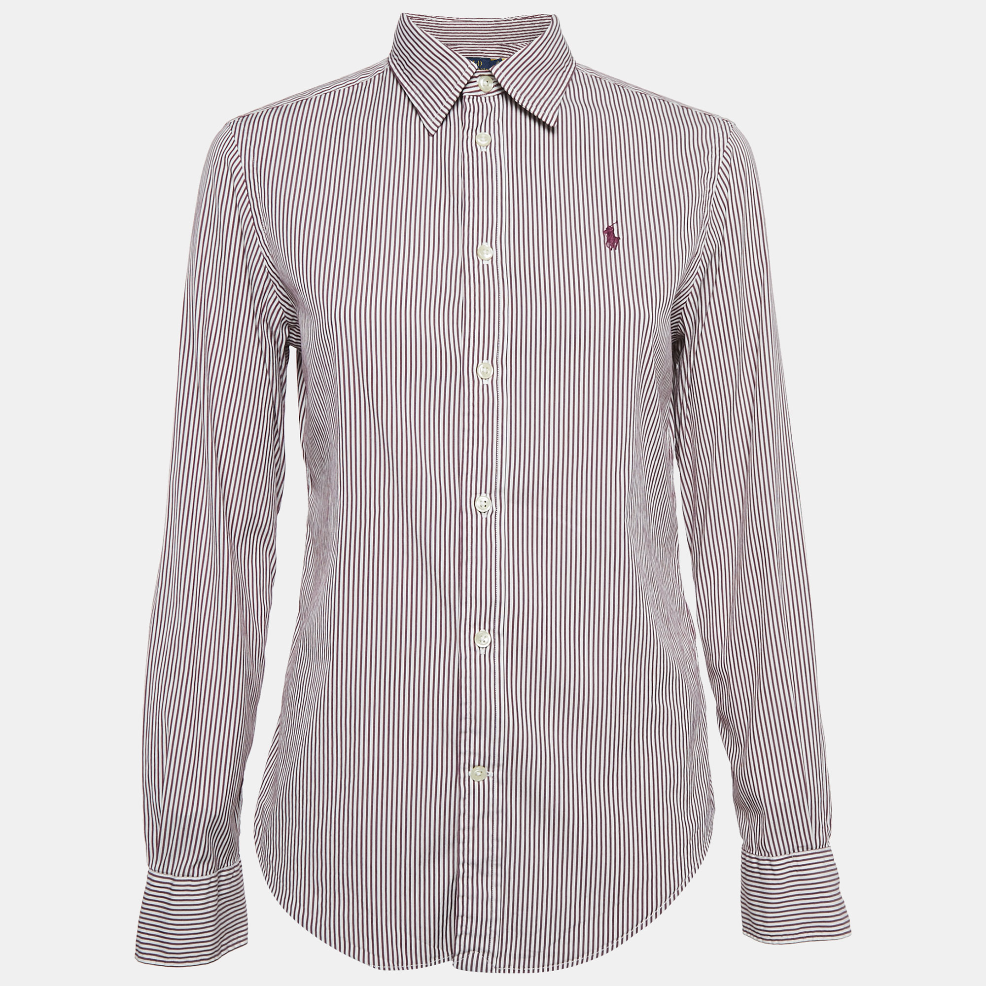 

Polo Ralph Lauren Burgundy Stripe Cotton Button Front Shirt M