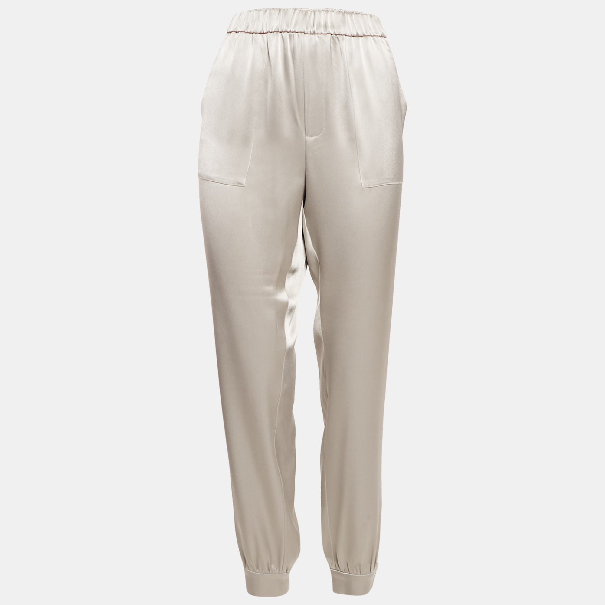 

Polo Ralph Lauren Grey Satin Jogger Pants M