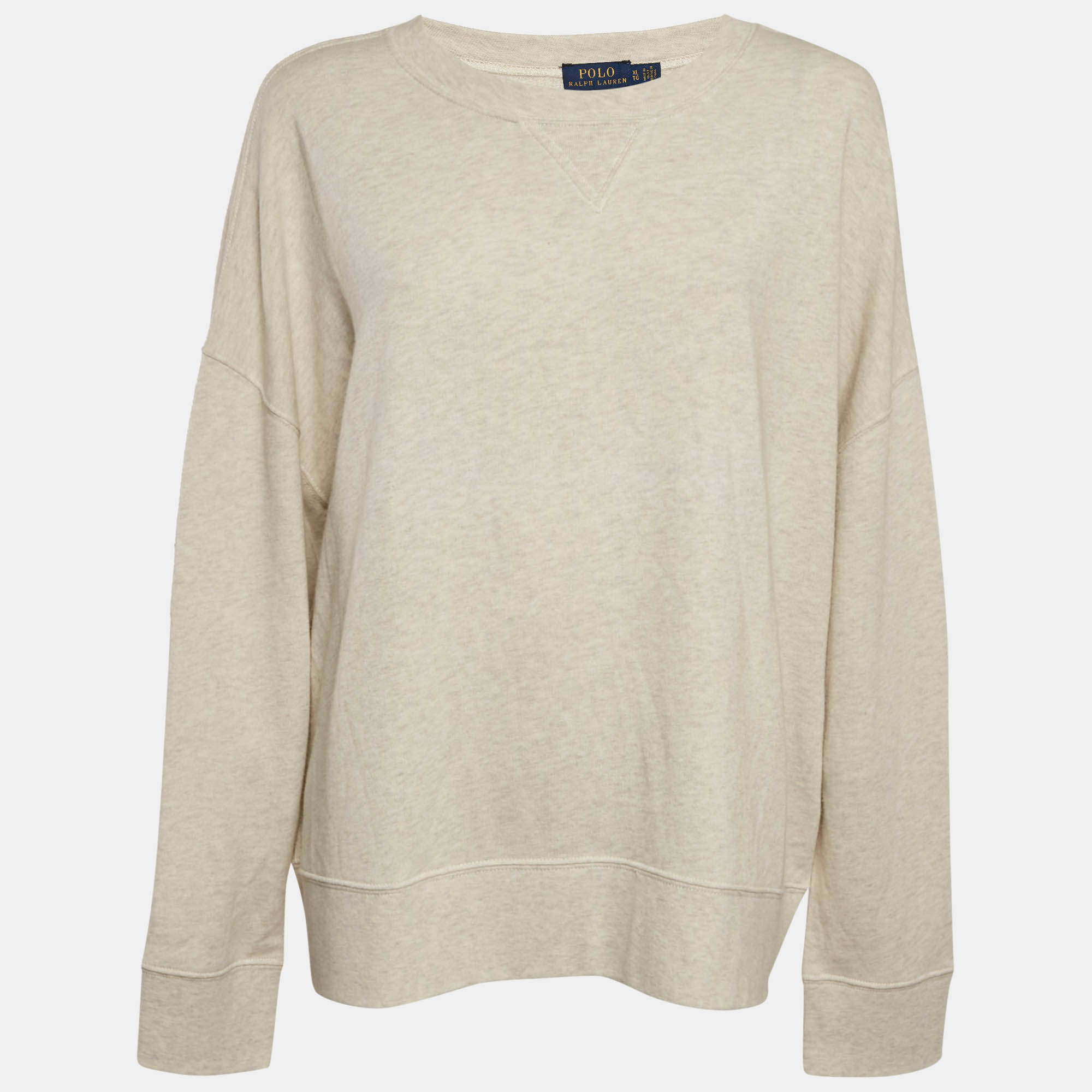 

Polo Ralph Lauren Grey Suede Trim Cotton Crew Neck Sweatshirt XL