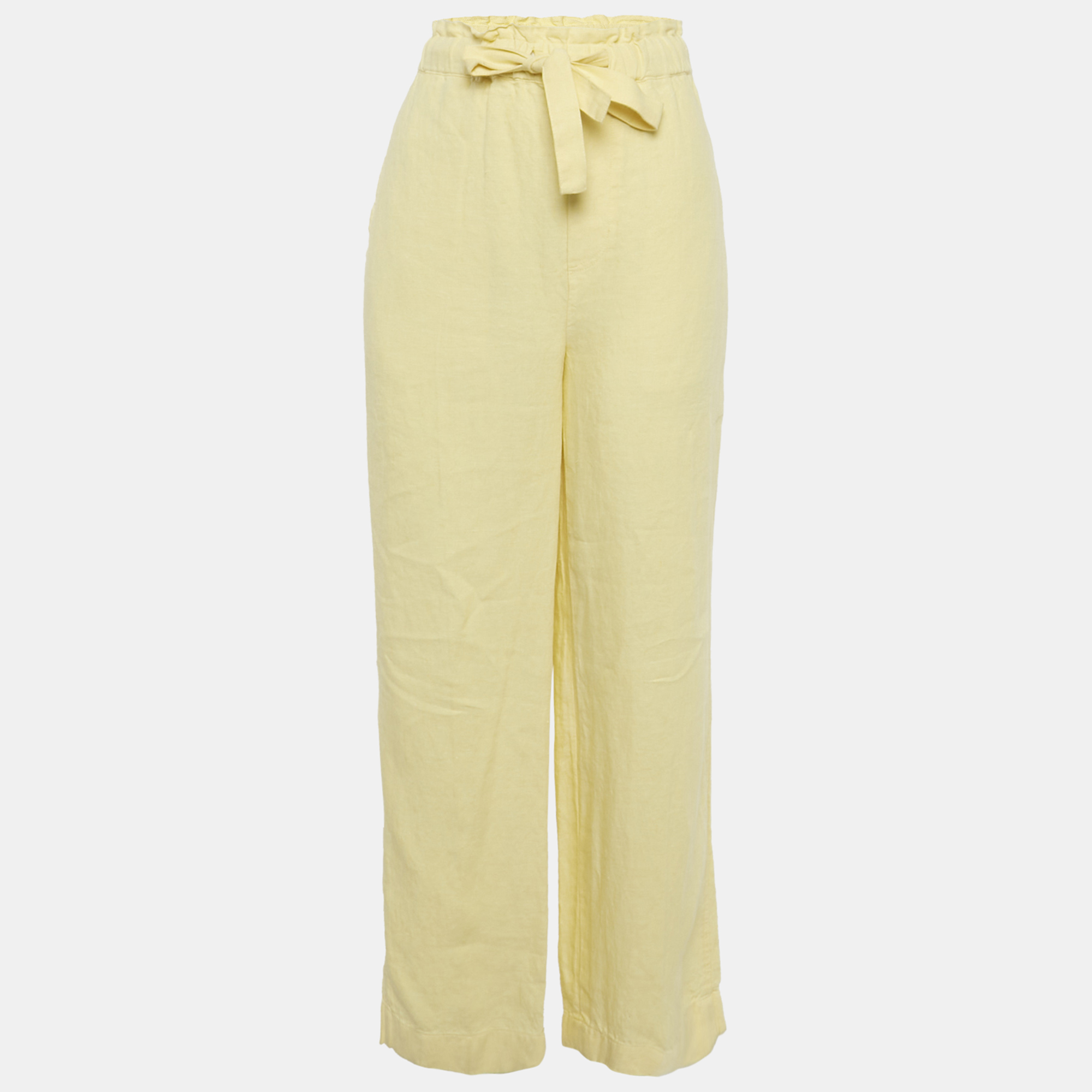 

Polo Ralph Lauren Yellow Linen Elasticated Waist Trousers XS