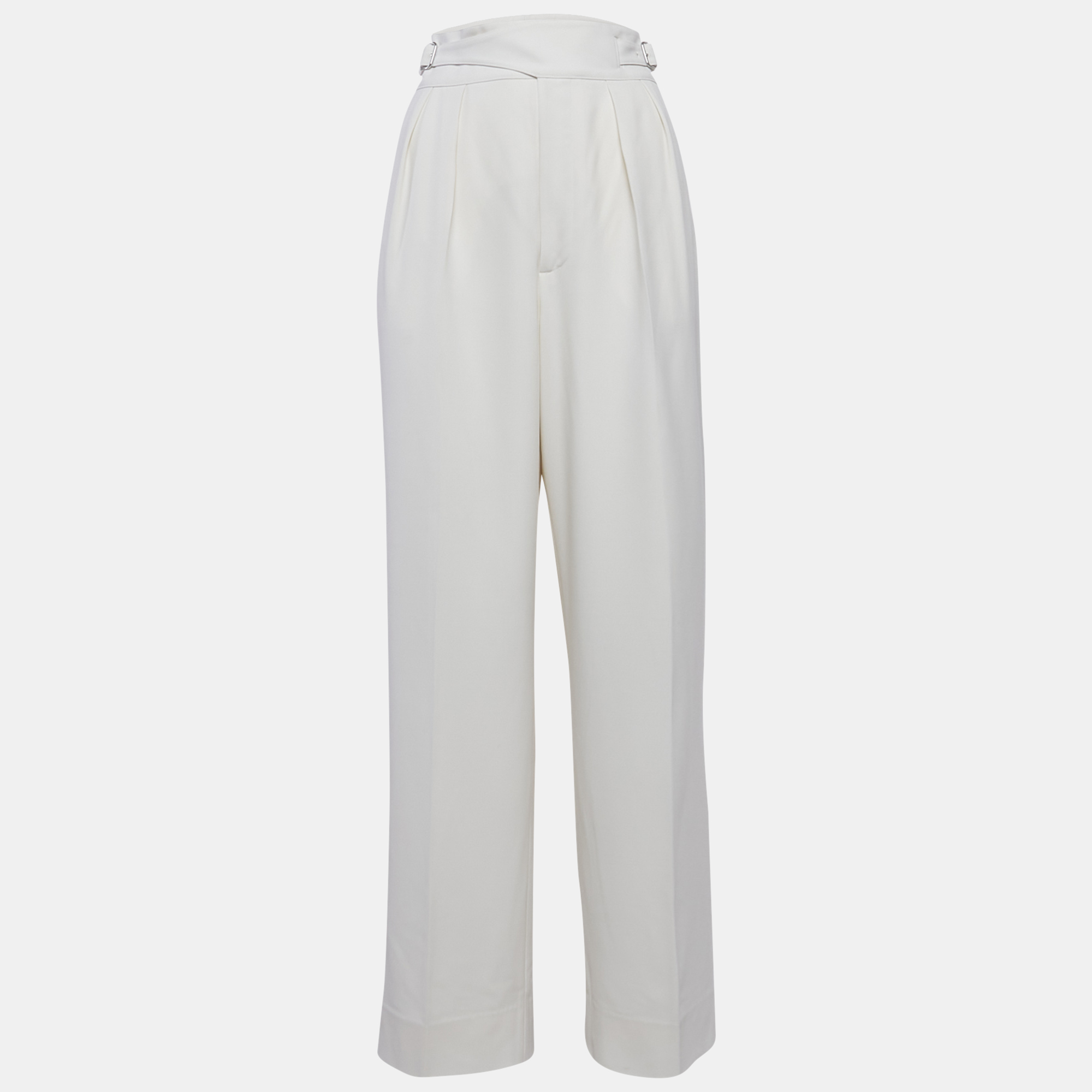 

Polo Ralph Lauren Cream Wool Buckle Detail Trousers M