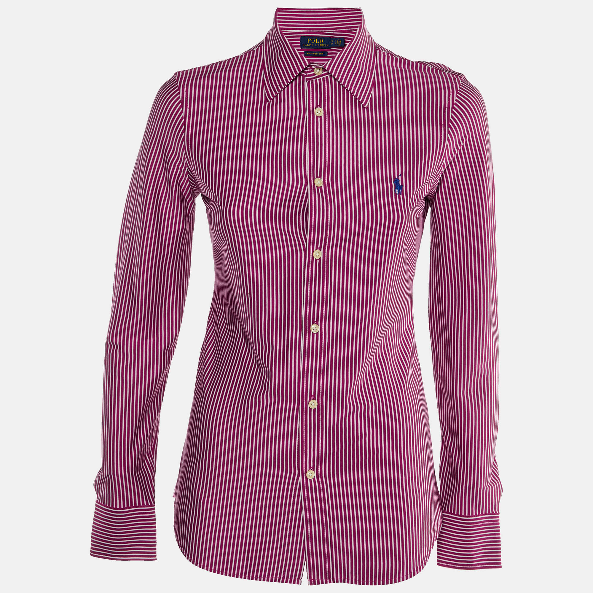 

Polo Ralph Lauren Pink Striped Knit Dress Shirt S