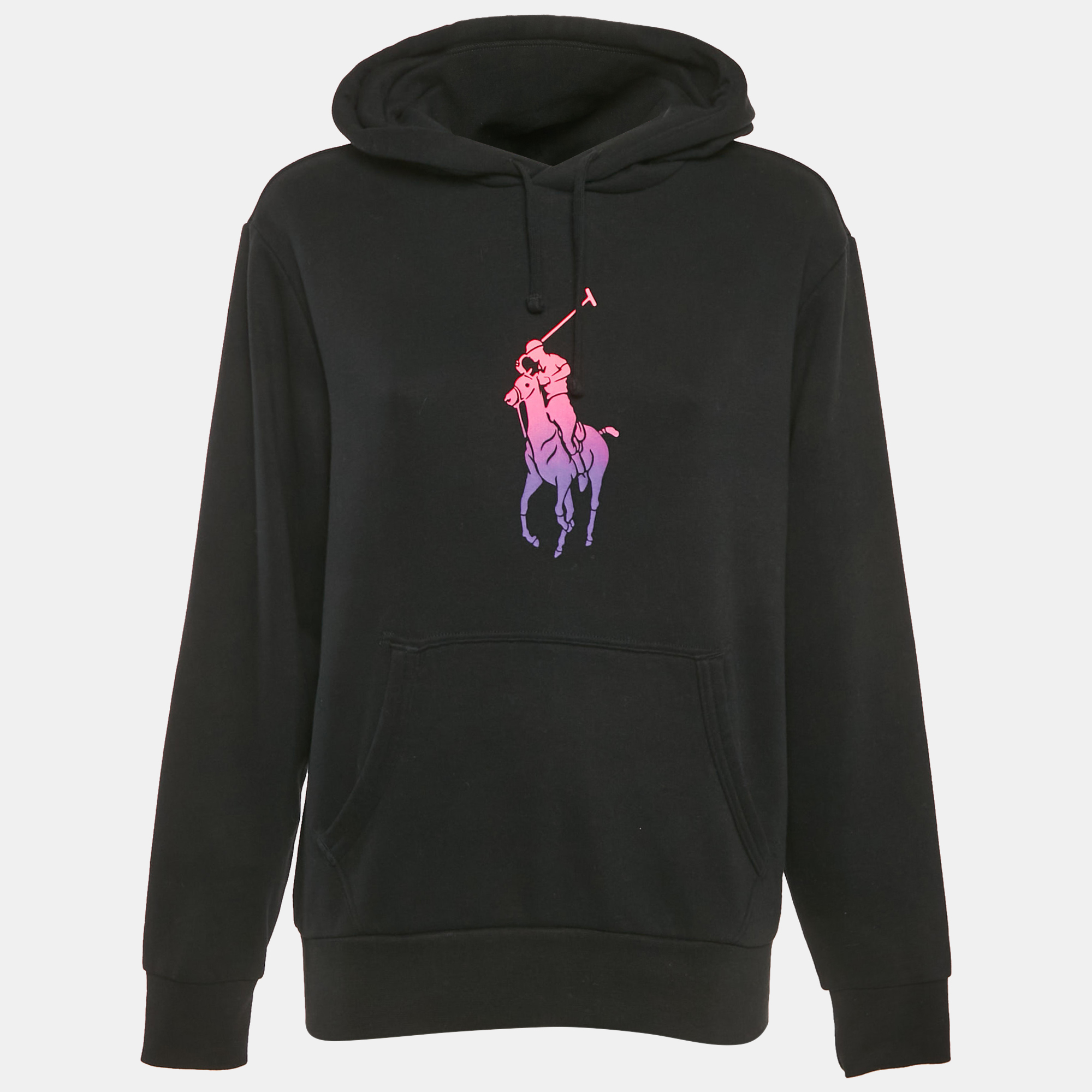 

Polo Ralph Lauren Black Printed Cotton Hooded Sweatshirt S