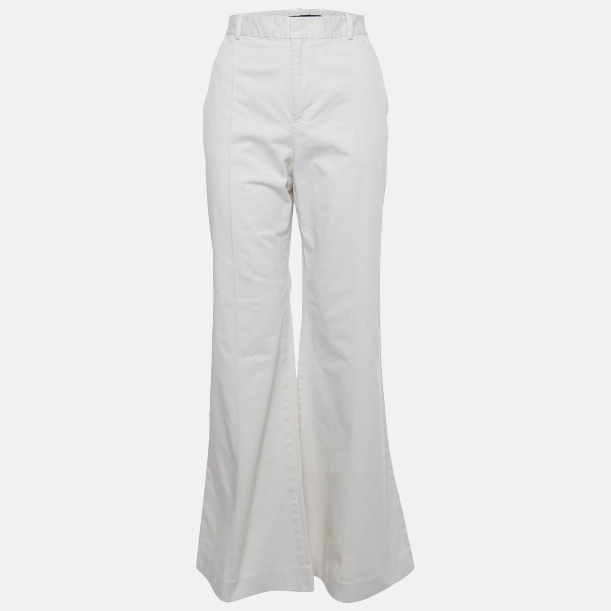 

Polo Ralph Lauren Cream Cotton Wide Leg Trousers L