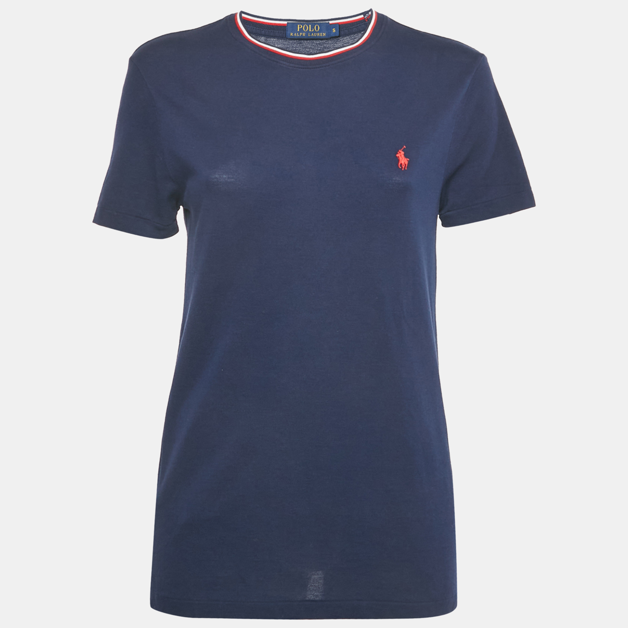 

Polo Ralph Lauren Navy Blue Logo Embroidered Cotton Crewneck T-Shirt S