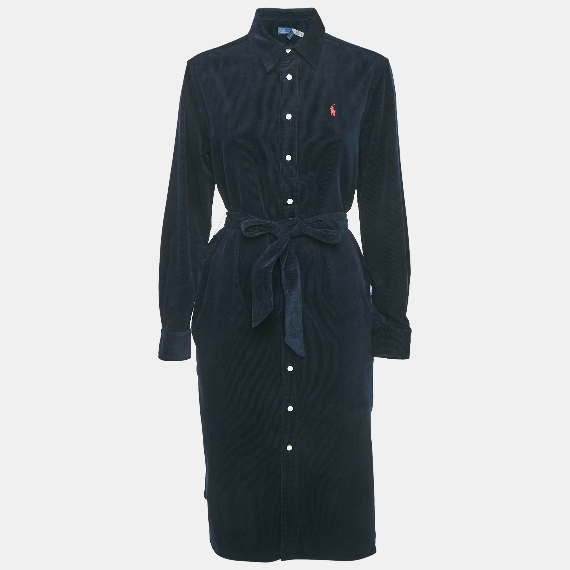 

Polo Ralph Lauren Navy Blue Corduroy Shirt Short Dress M