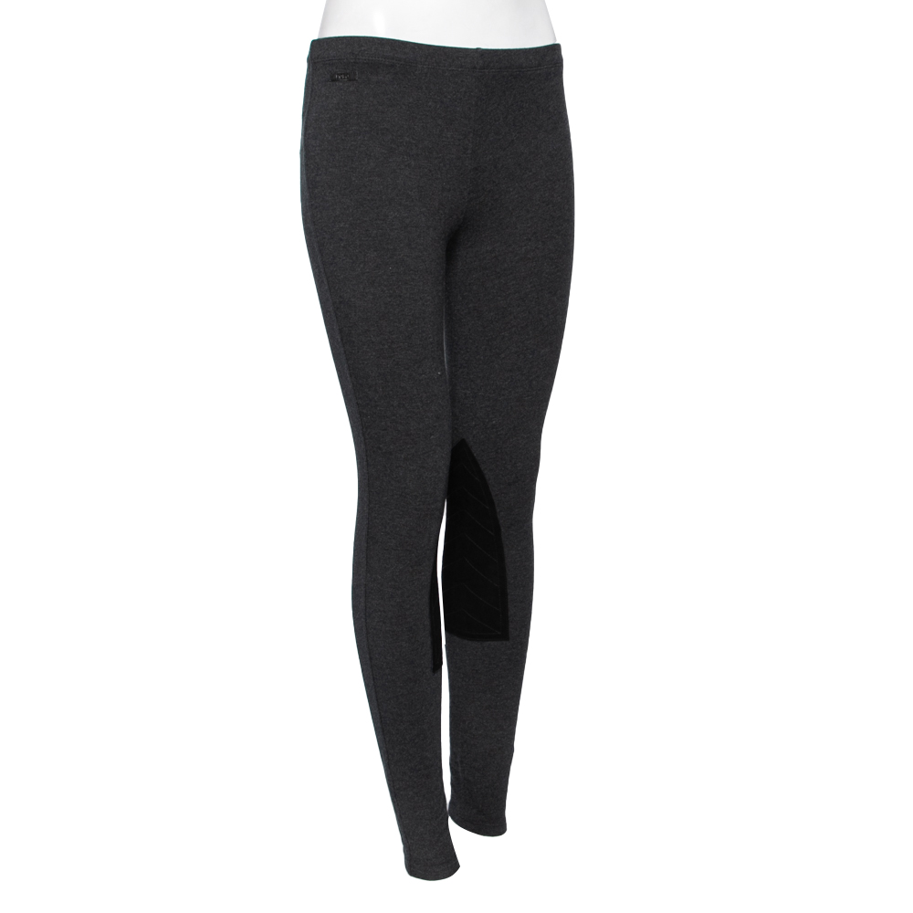 

Polo Ralph Lauren Charcoal Grey Knit Leather Patch Detail Leggings