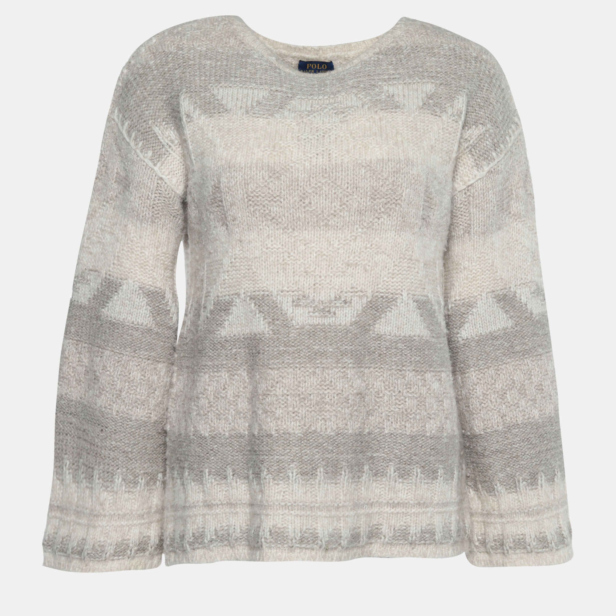 

Polo Ralph Lauren Beige Lurex Knit Wool Blend Sweater XS