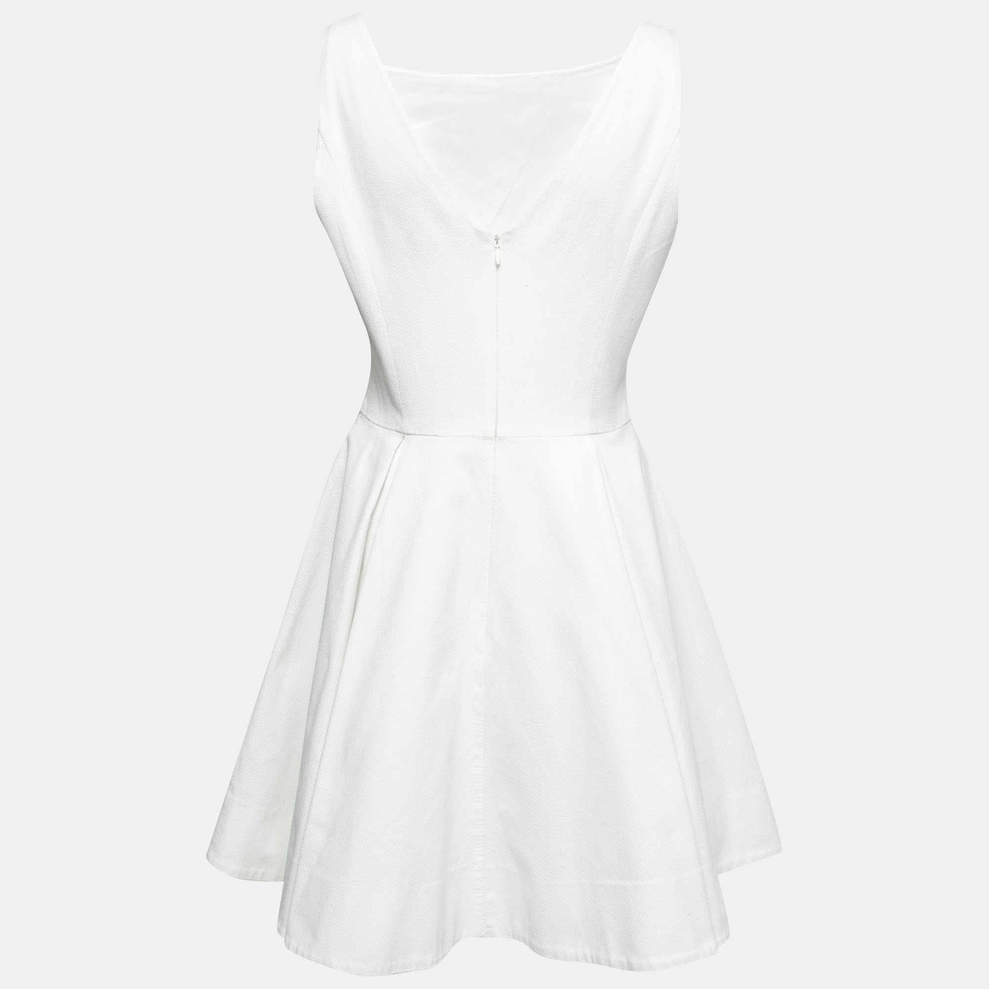 

Polo Ralph Lauren White Textured Cotton Sleeveless Pleated Dress