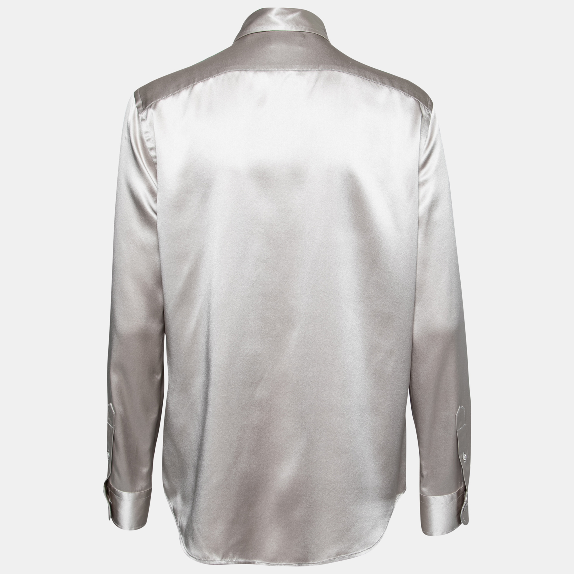 

Polo Ralph Lauren Grey Silk Button Front Long Sleeve Shirt