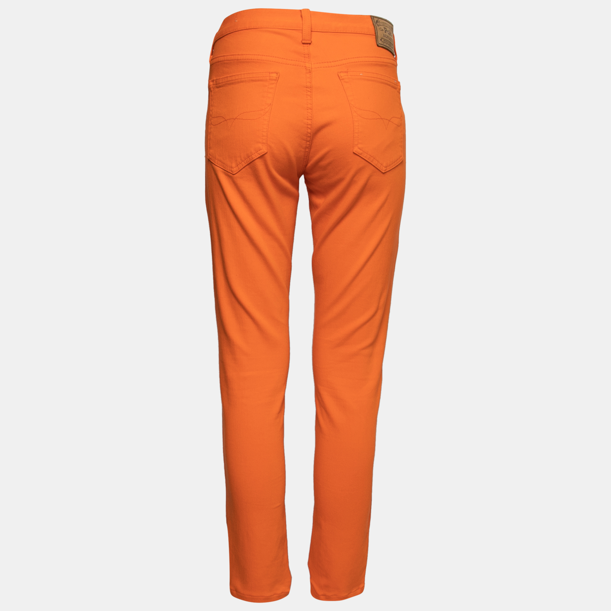 

Polo Ralph Lauren Orange Denim Tompkins Cropped Skinny Jeans