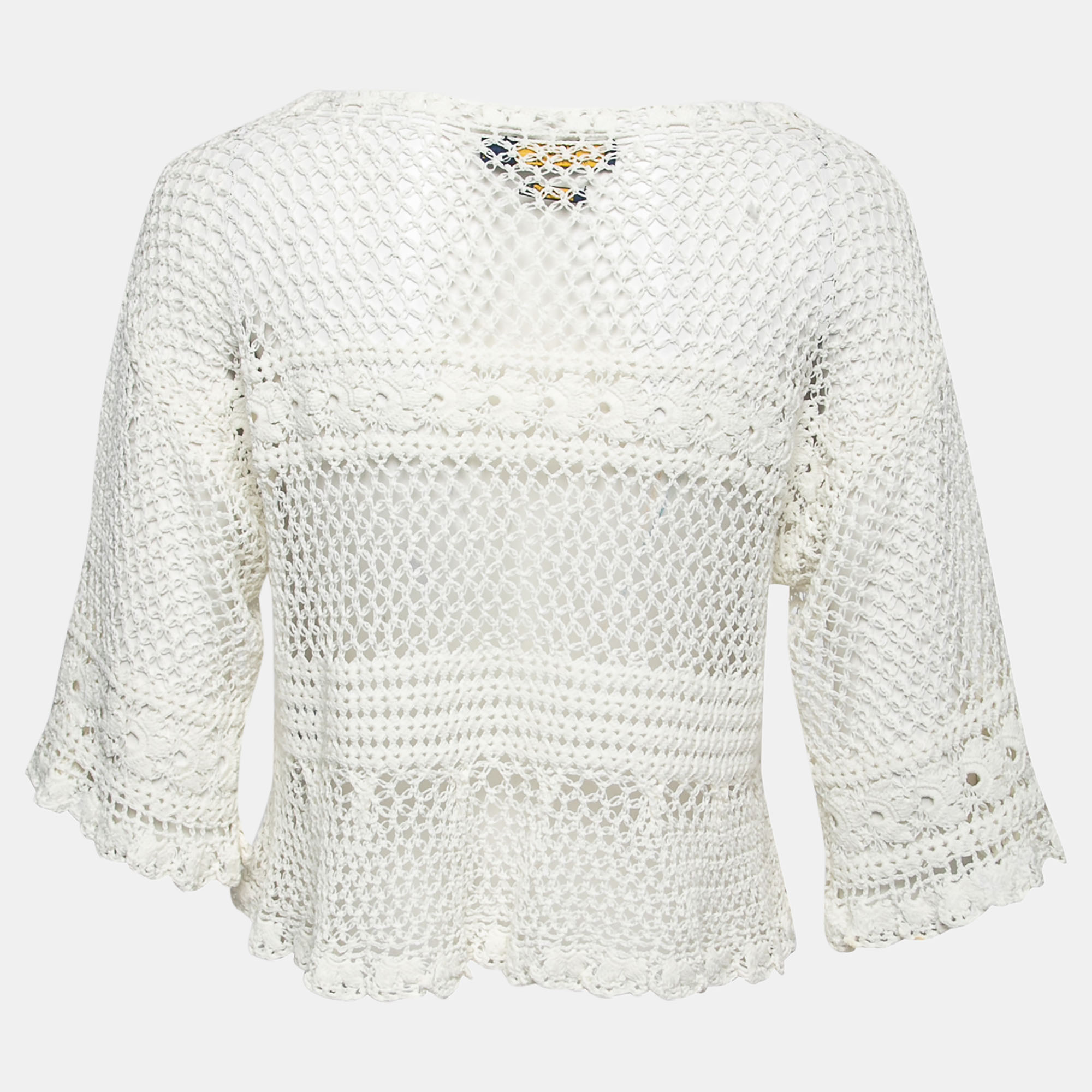 

Polo Ralph Lauren White Floral Crochet Knit Top