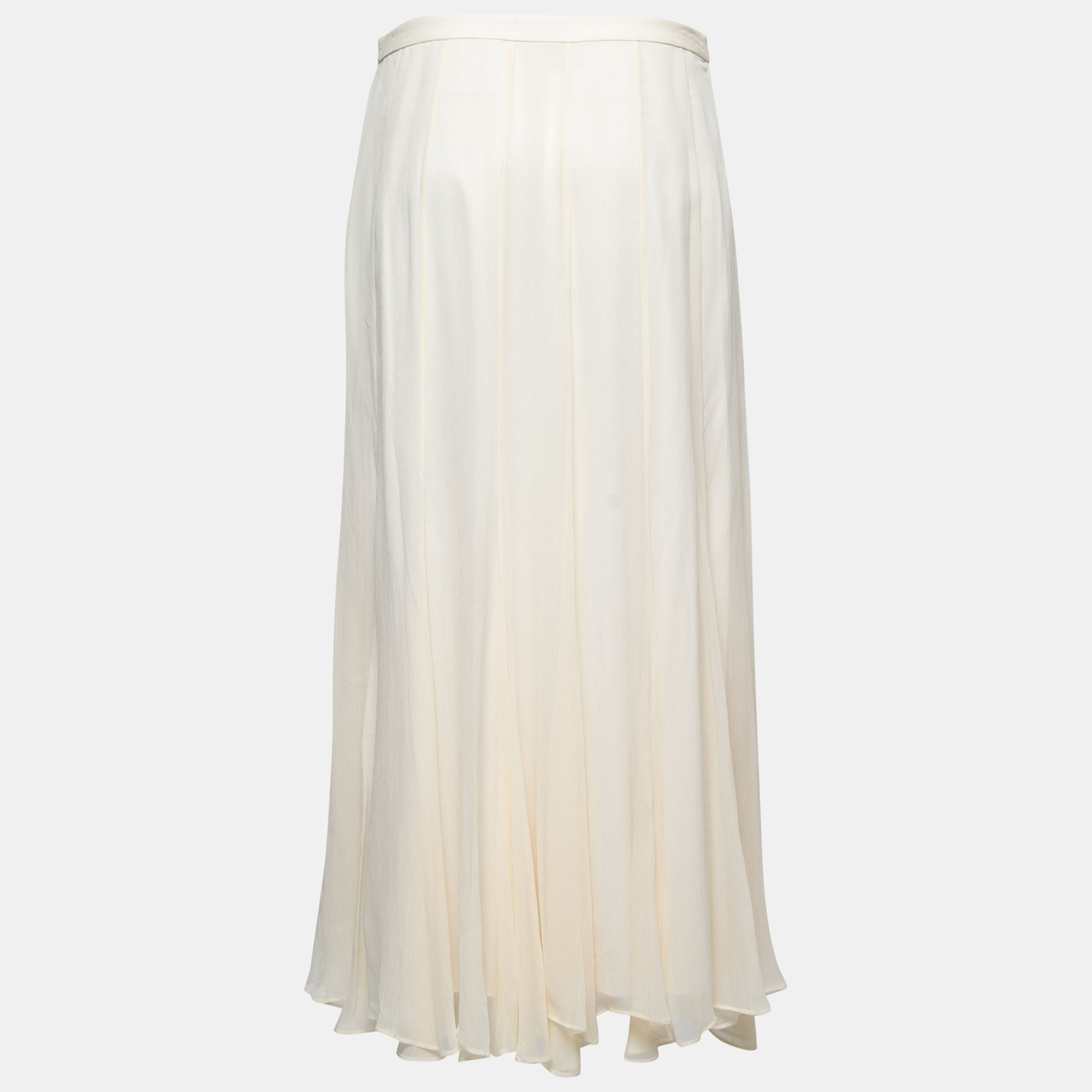 

Polo Ralph Lauren Off White Chiffon Midi Skirt