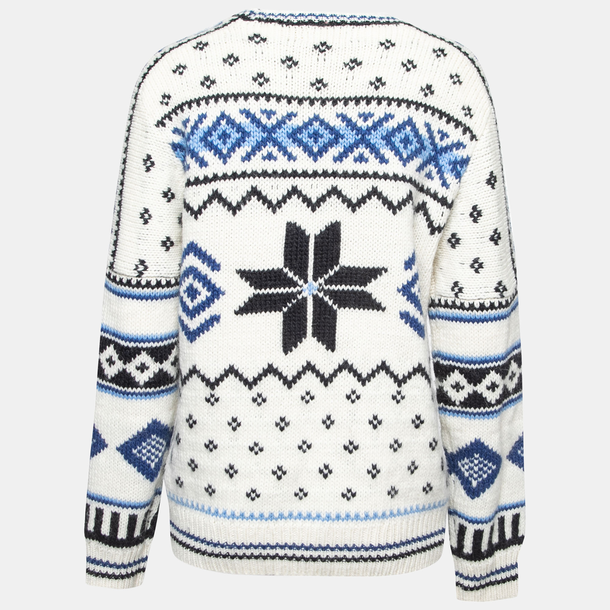 

Polo Ralph Lauren White & Blue Patterned Wool Sweater