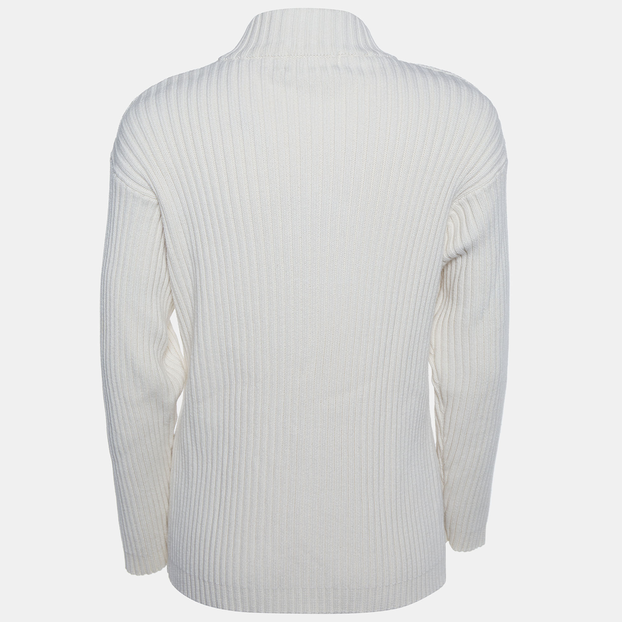 

Polo Ralph Lauren Light Beige Cotton Knit Zip Front Sweater