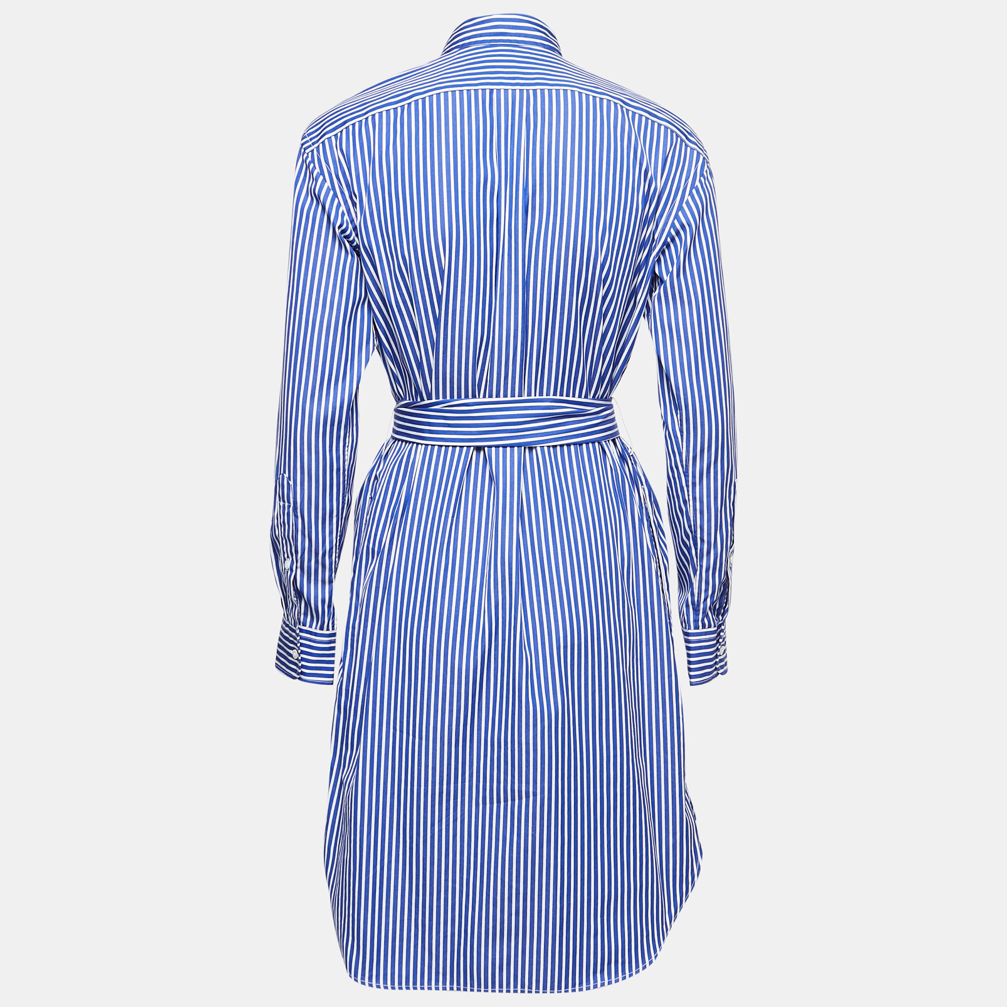 

Polo Ralph Lauren Blue Striped Cotton Belted Shirt Dress