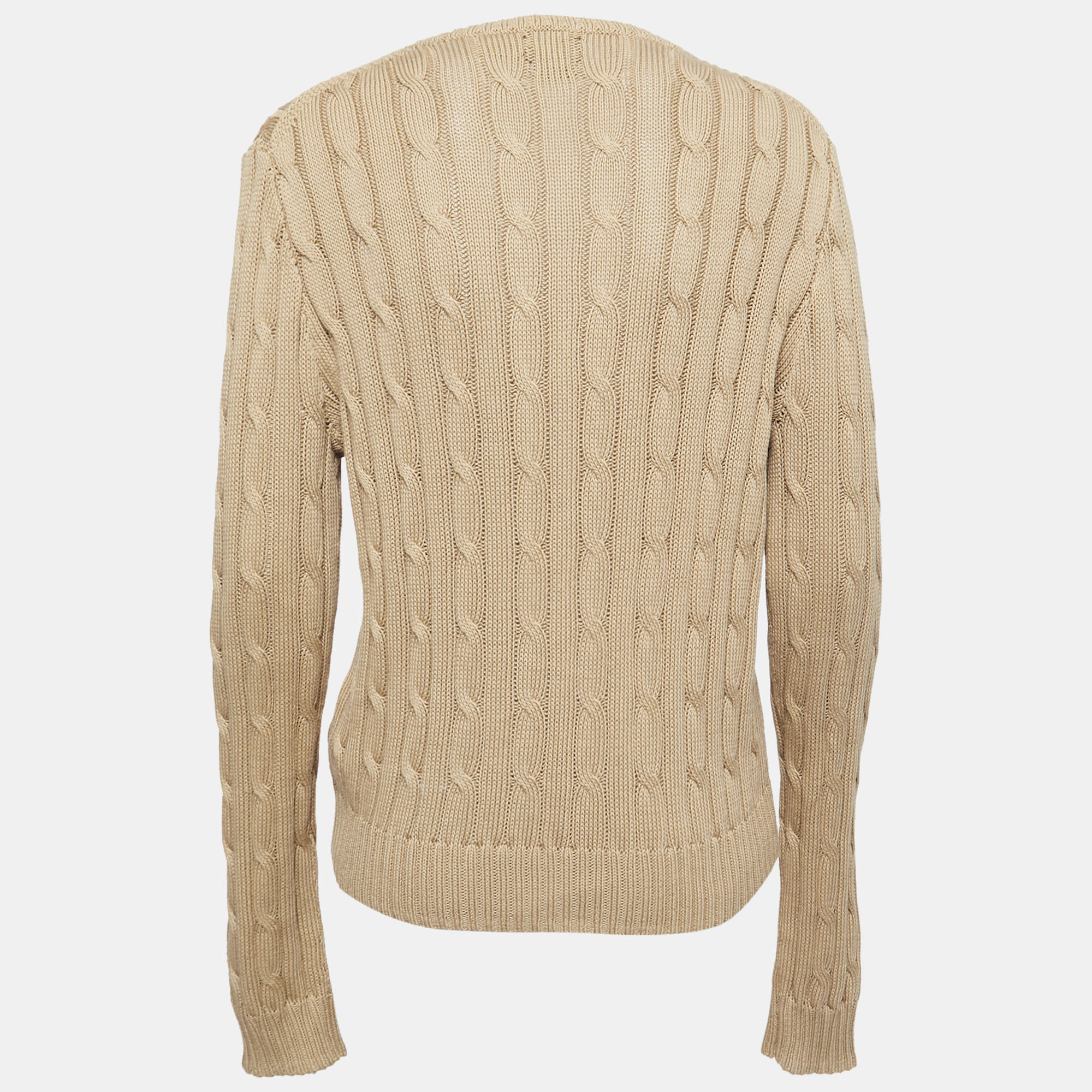 

Polo Ralph Lauren Beige Pima Cotton Cable Knit Sweater