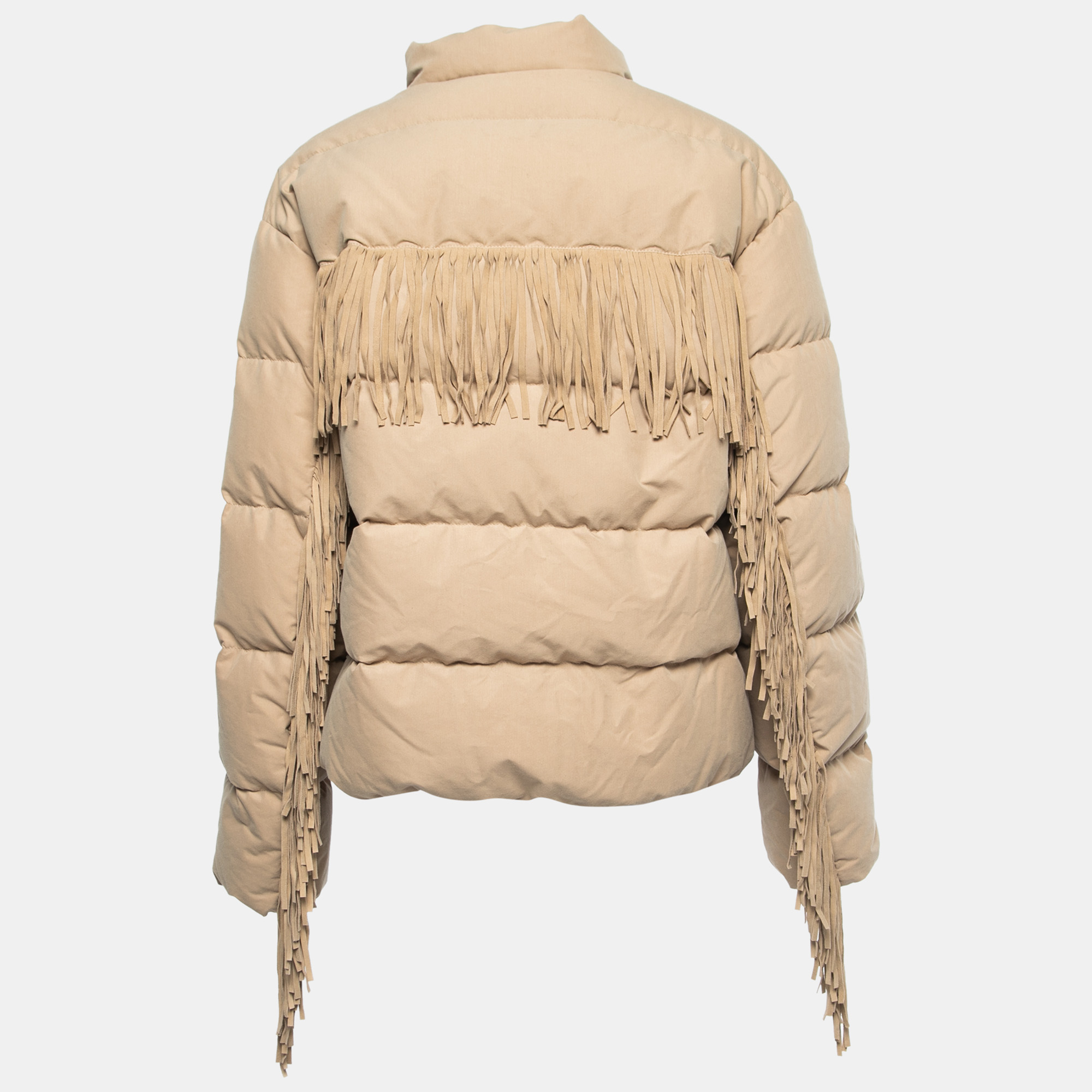 

Polo Ralph Lauren Beige Gabardine Fringed Down Jacket