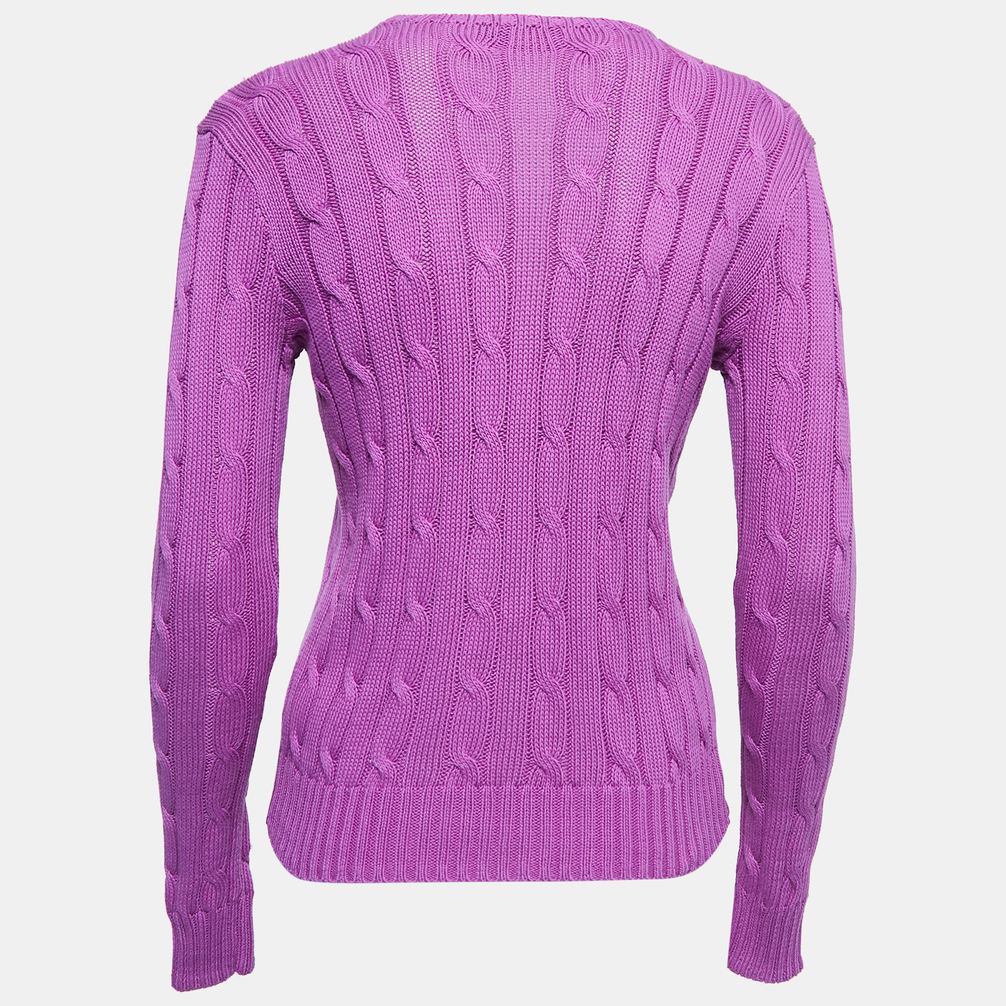 

Polo Ralph Lauren Purple Cable Knit Crew Neck Sweater