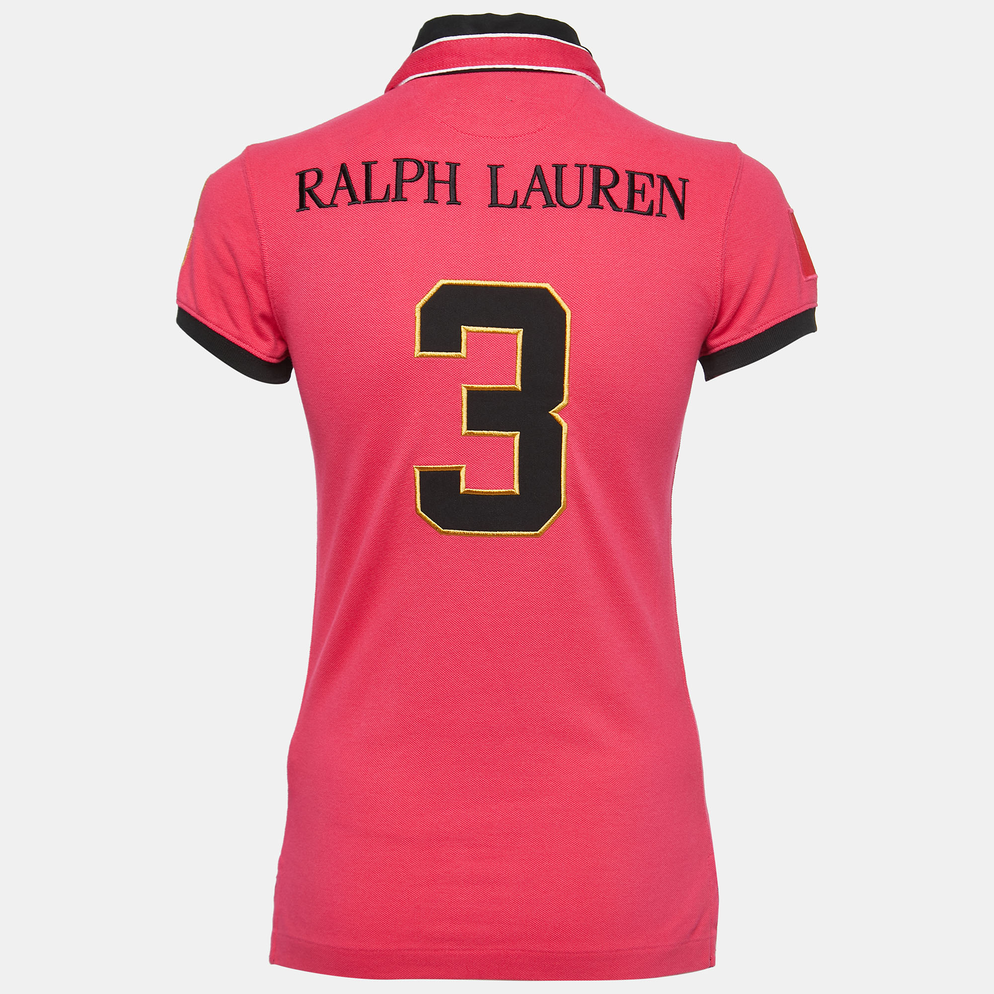 

Polo Ralph Lauren Pink Embroidered Cotton Pique Polo T-Shirt