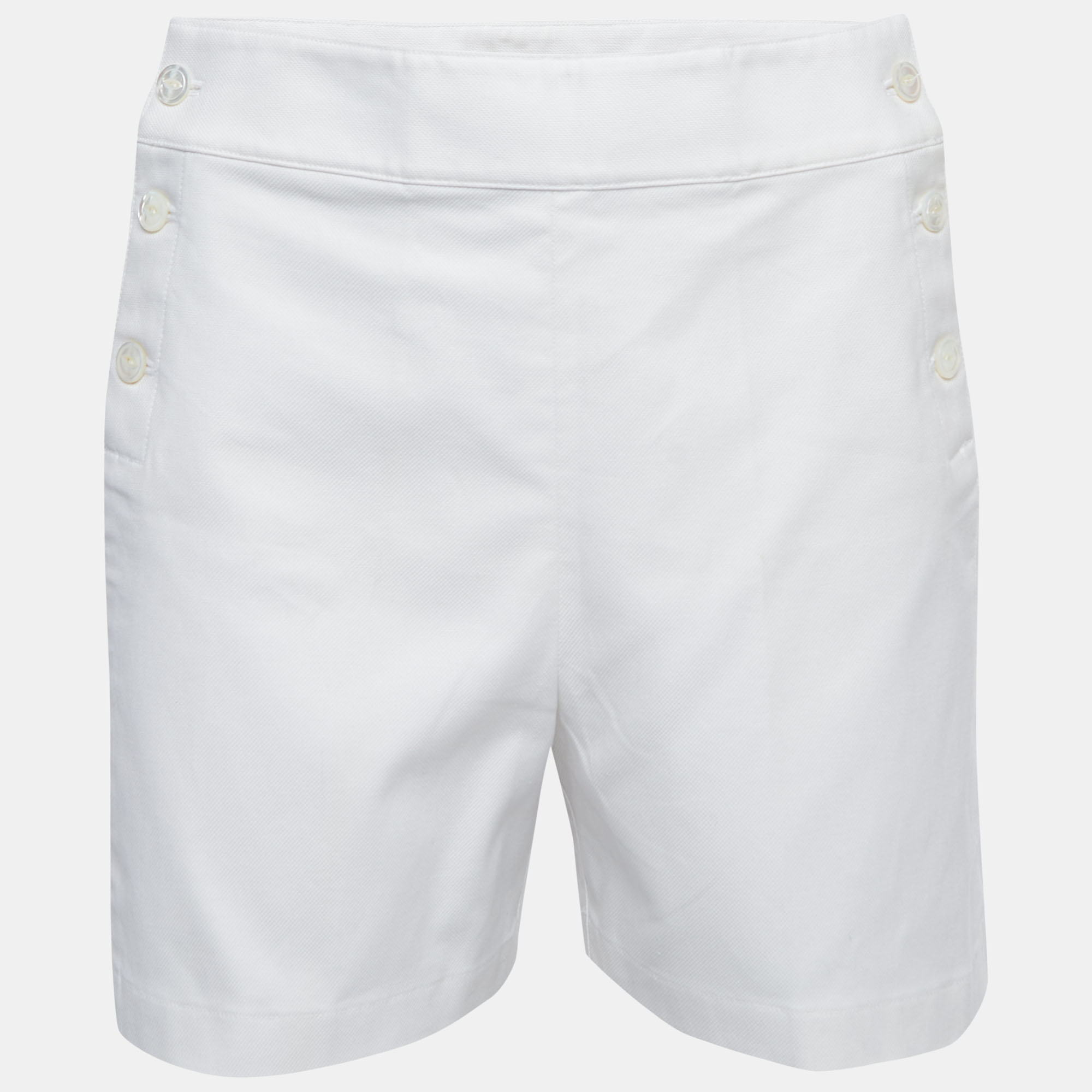 Pre-owned Polo Ralph Lauren White Cotton Buttoned Shorts S