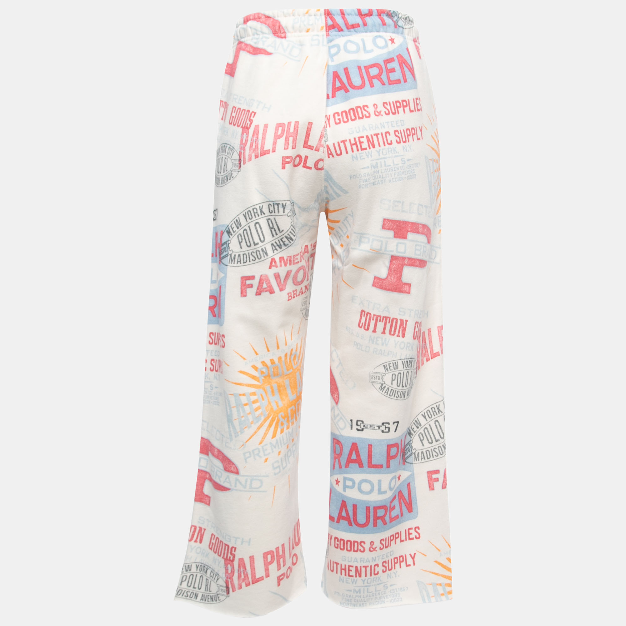 

Polo Ralph Lauren White Printed Cotton Athletic Trousers